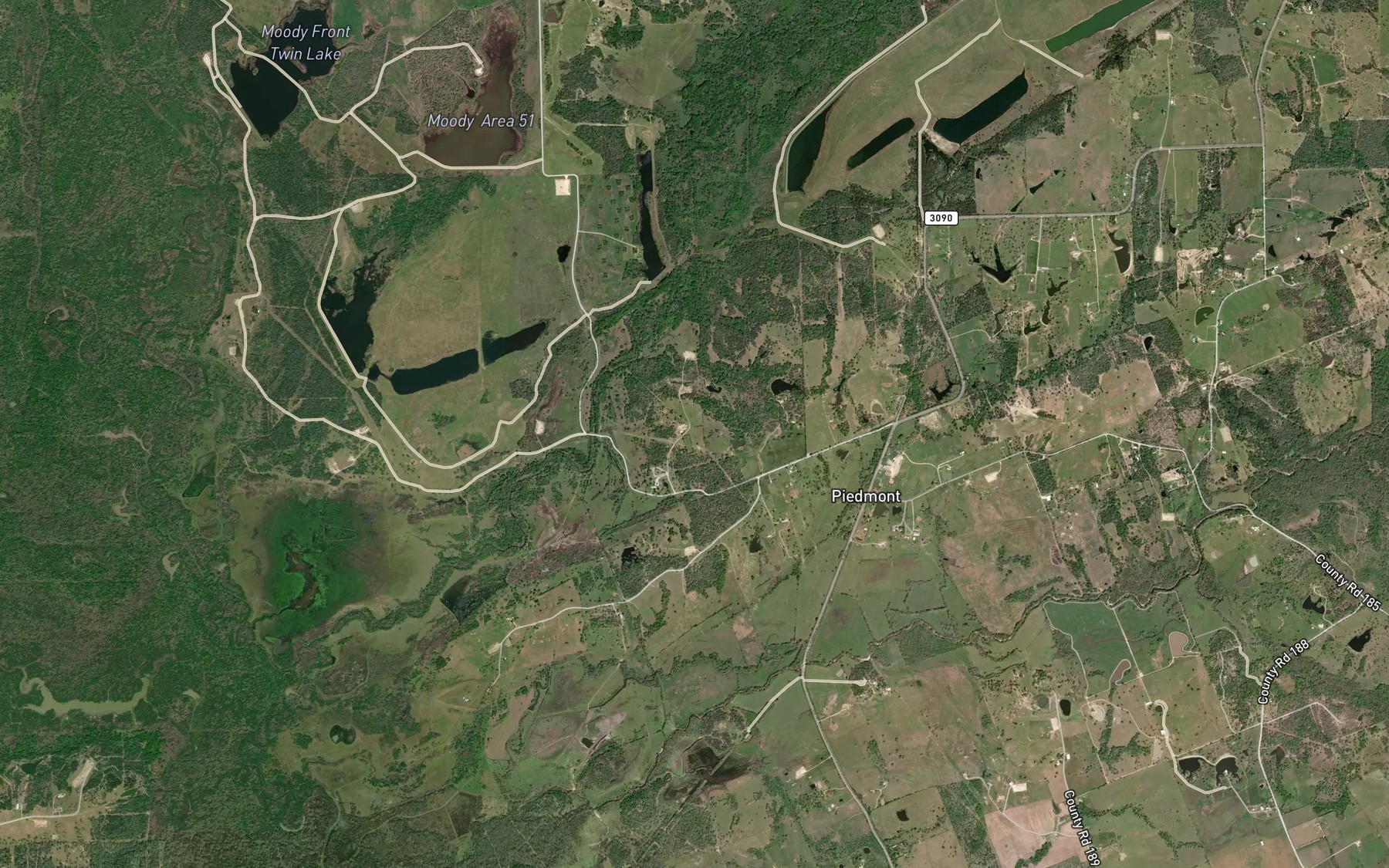 Satellite map of the Piedmont Springs