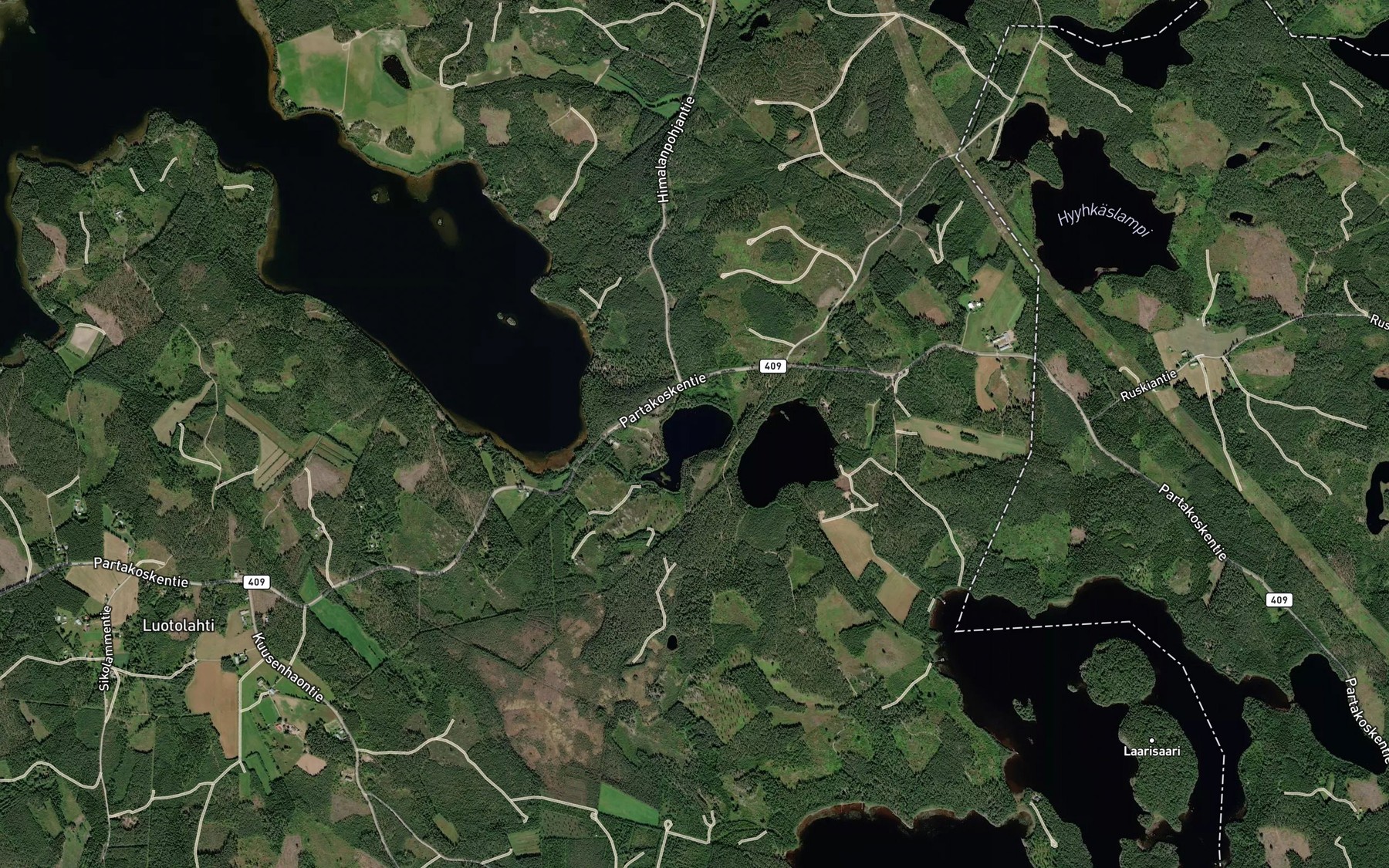 Satellite map of the Valkialampi