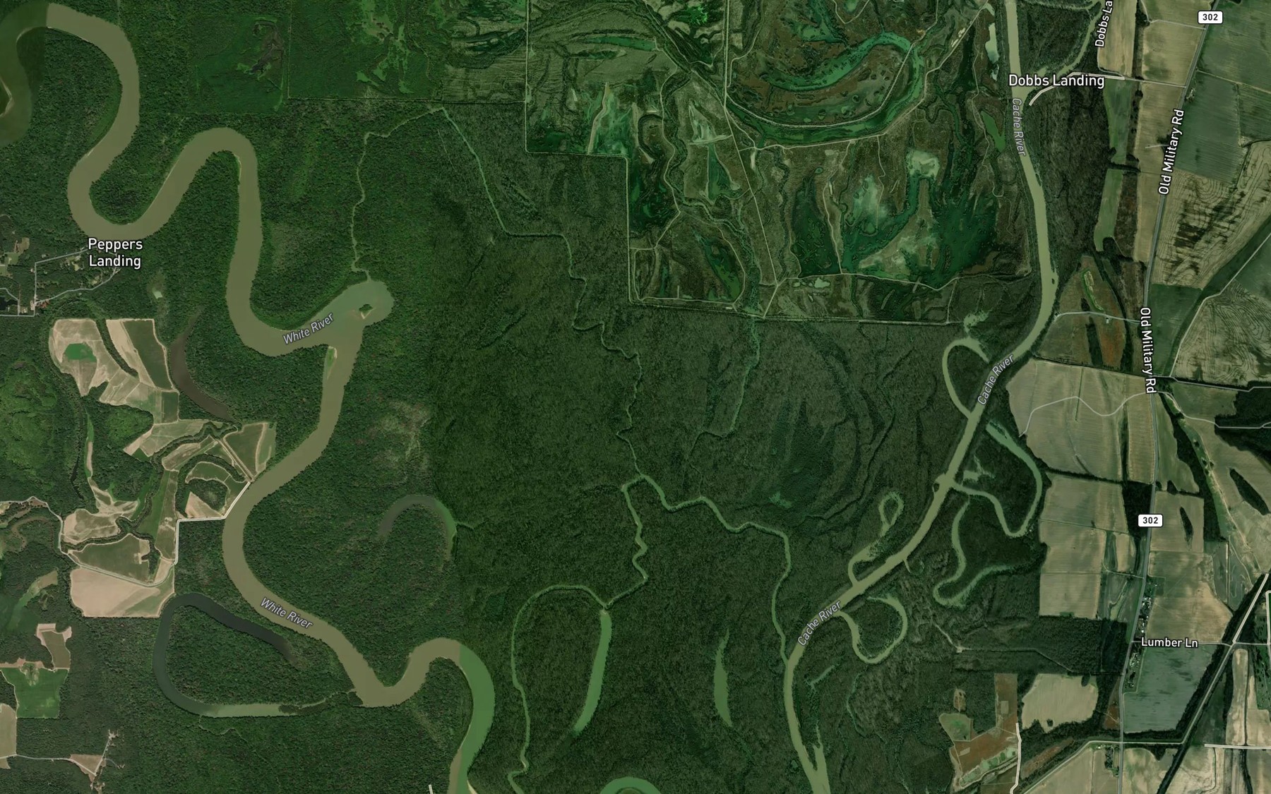 Satellite map of the Middle Prong