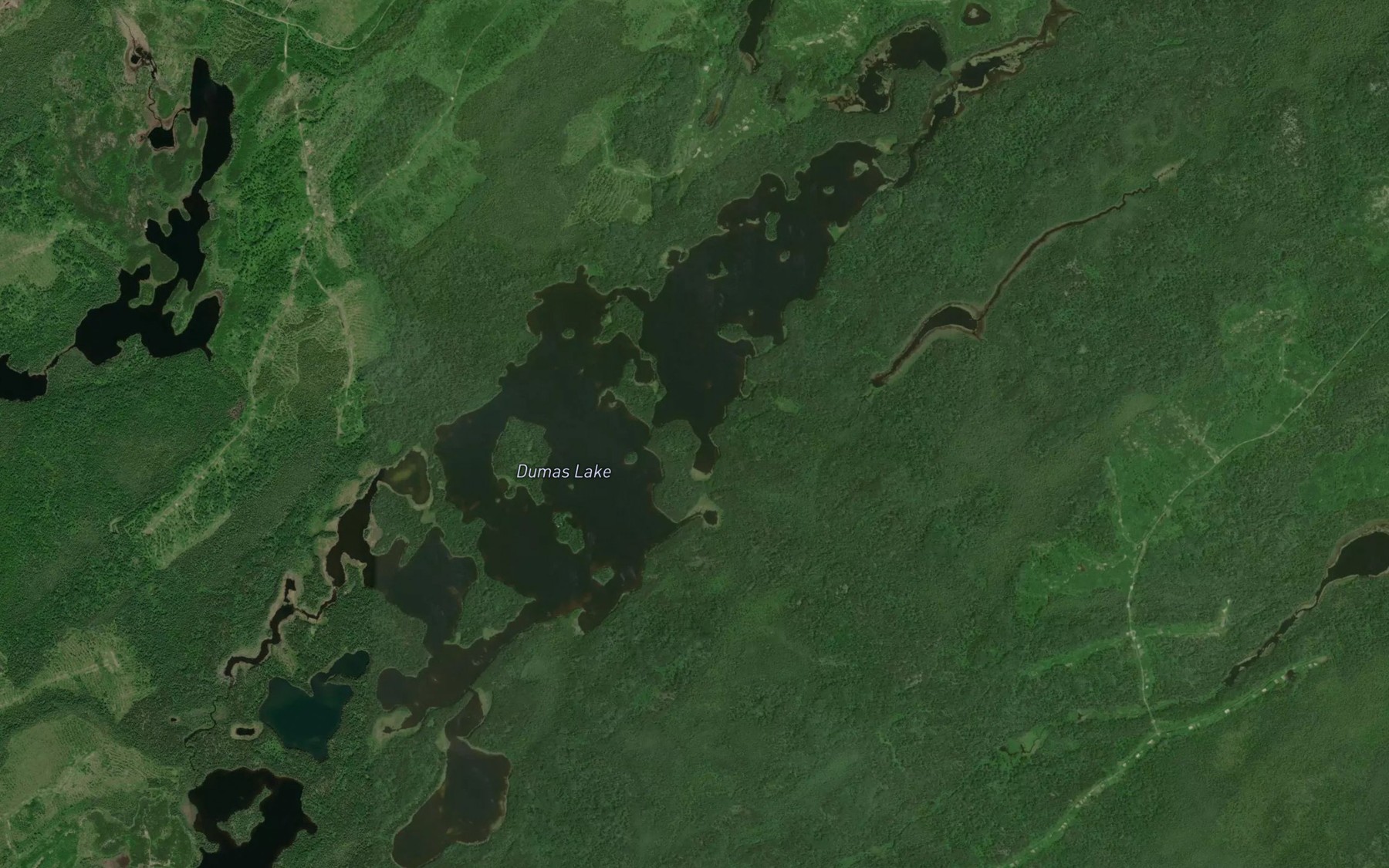 Satellite map of the Dumas Lake