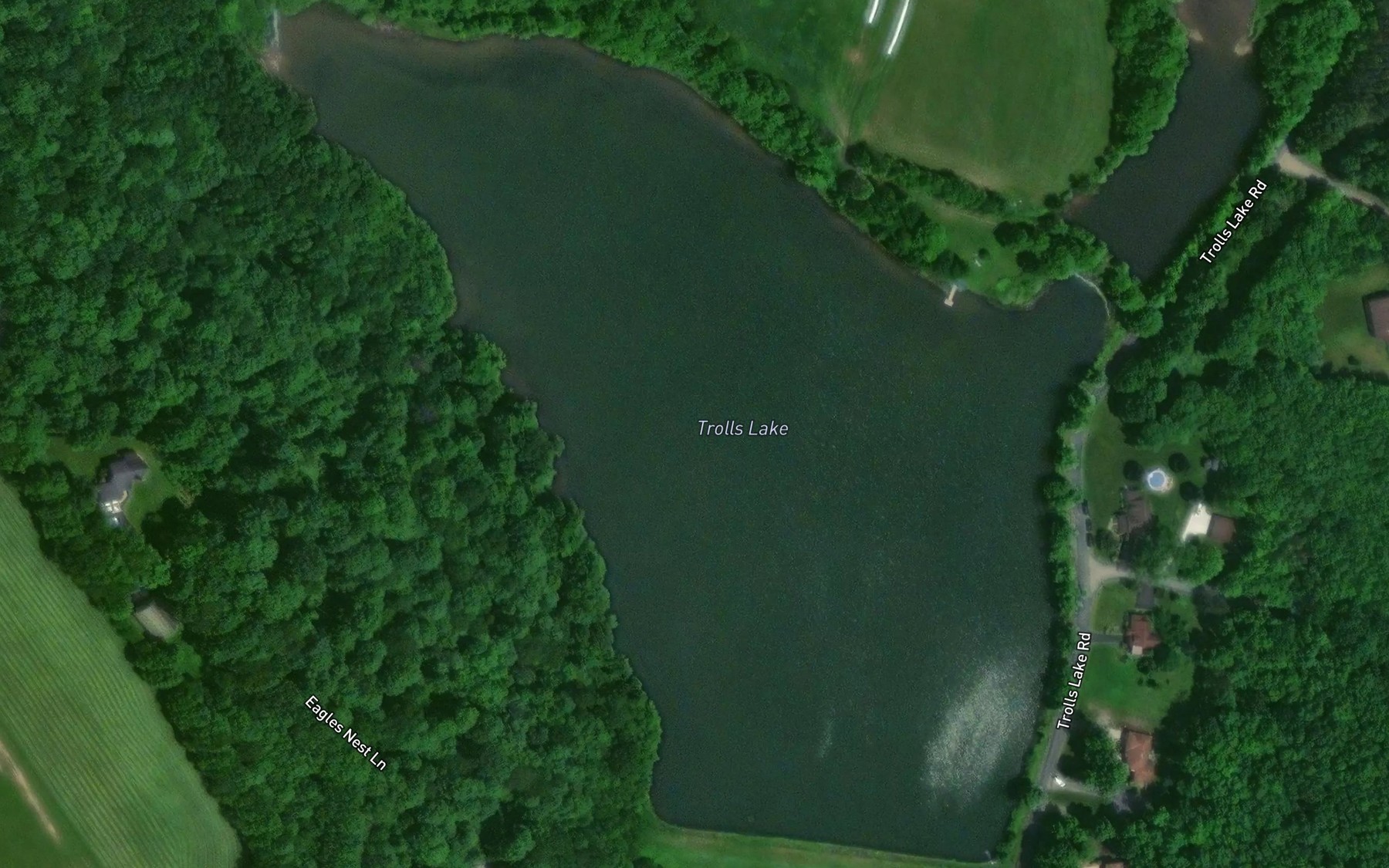 Satellite map of the Trolls Lake