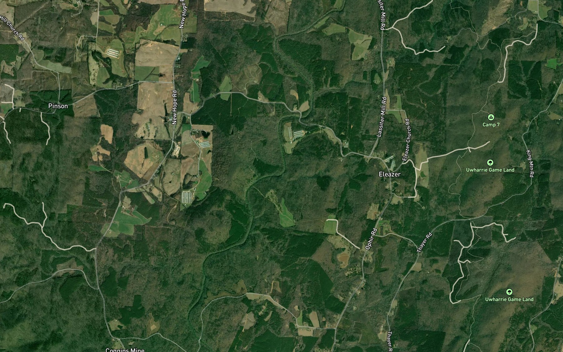 Satellite map of the Lakes Creek