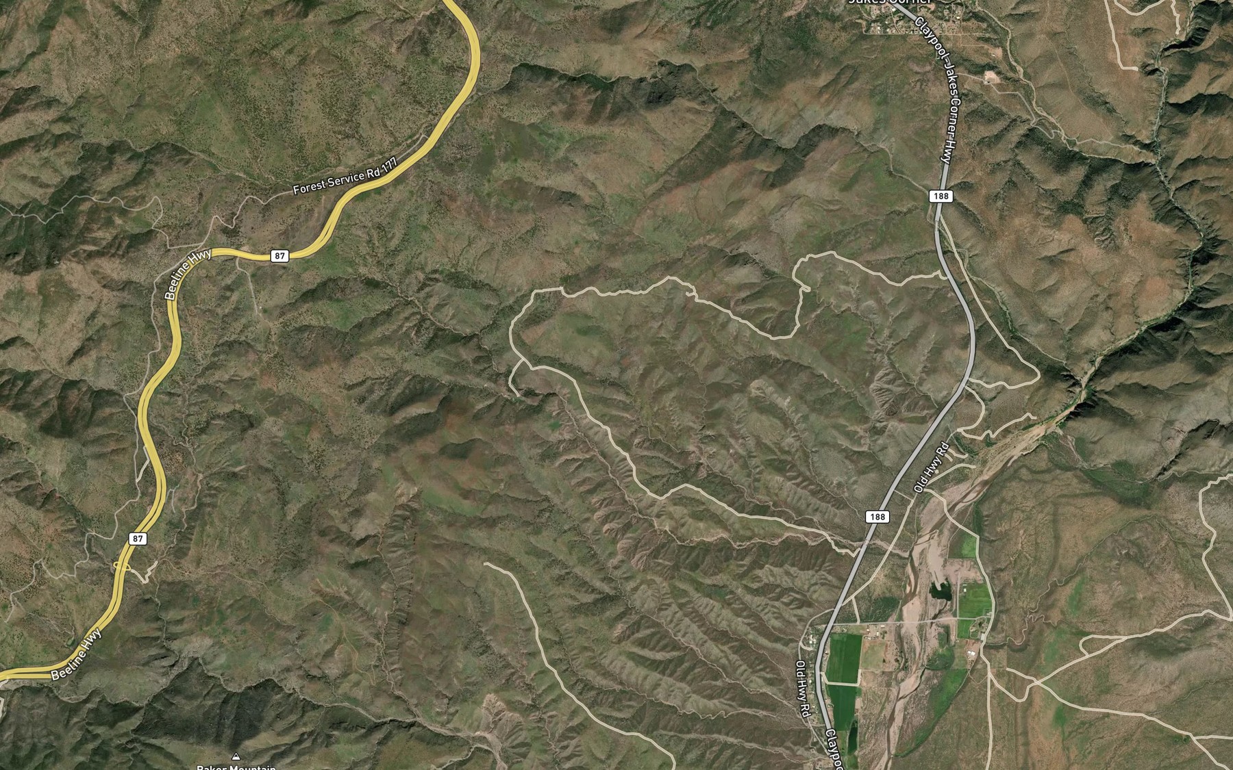 Satellite map of the Point of Rock Spring