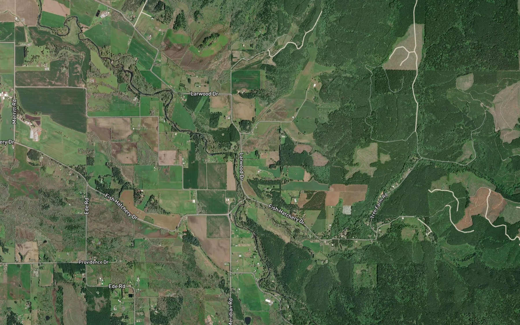 Satellite map of the Burgen Creek