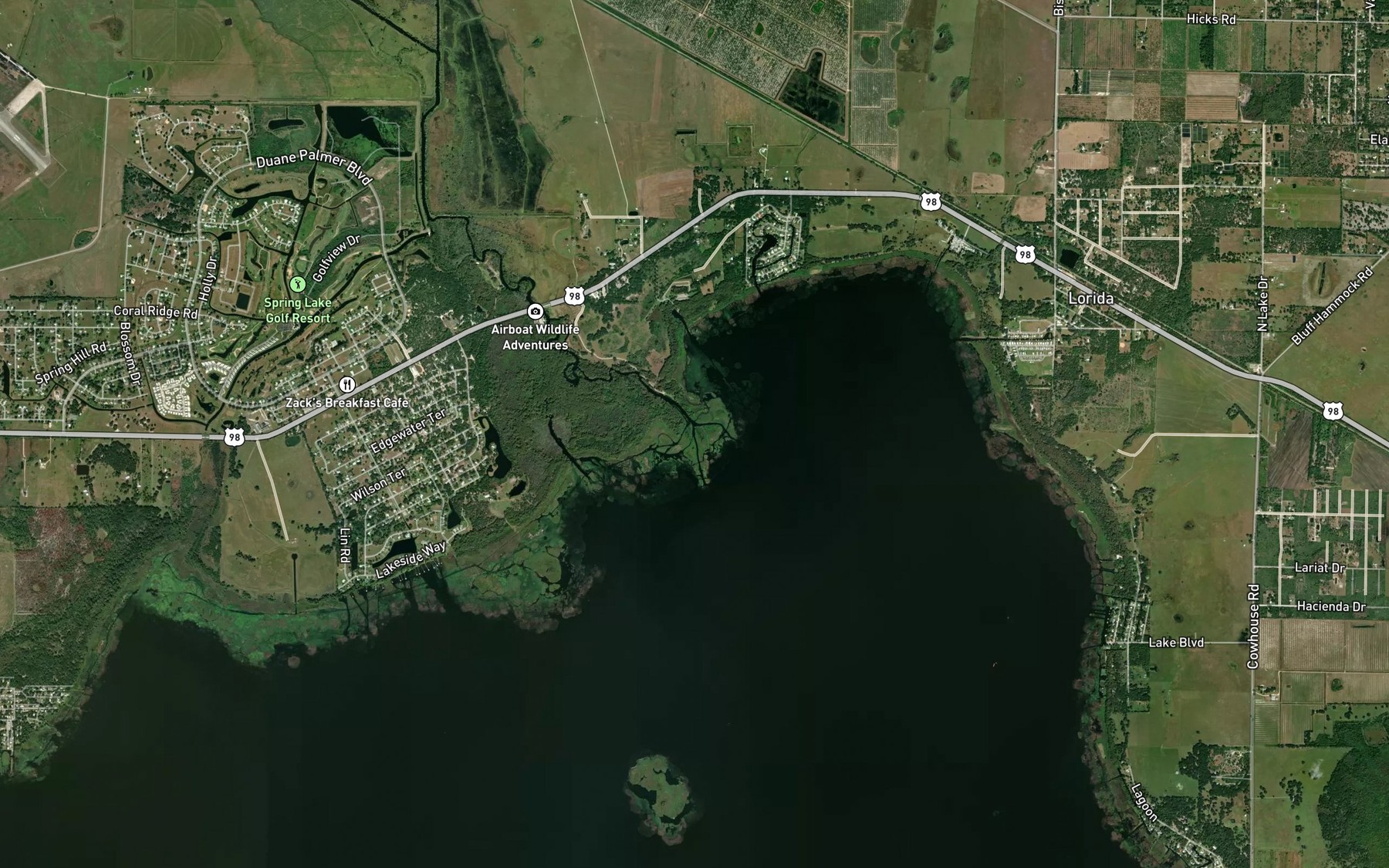 Satellite map of the Arbuckle Creek