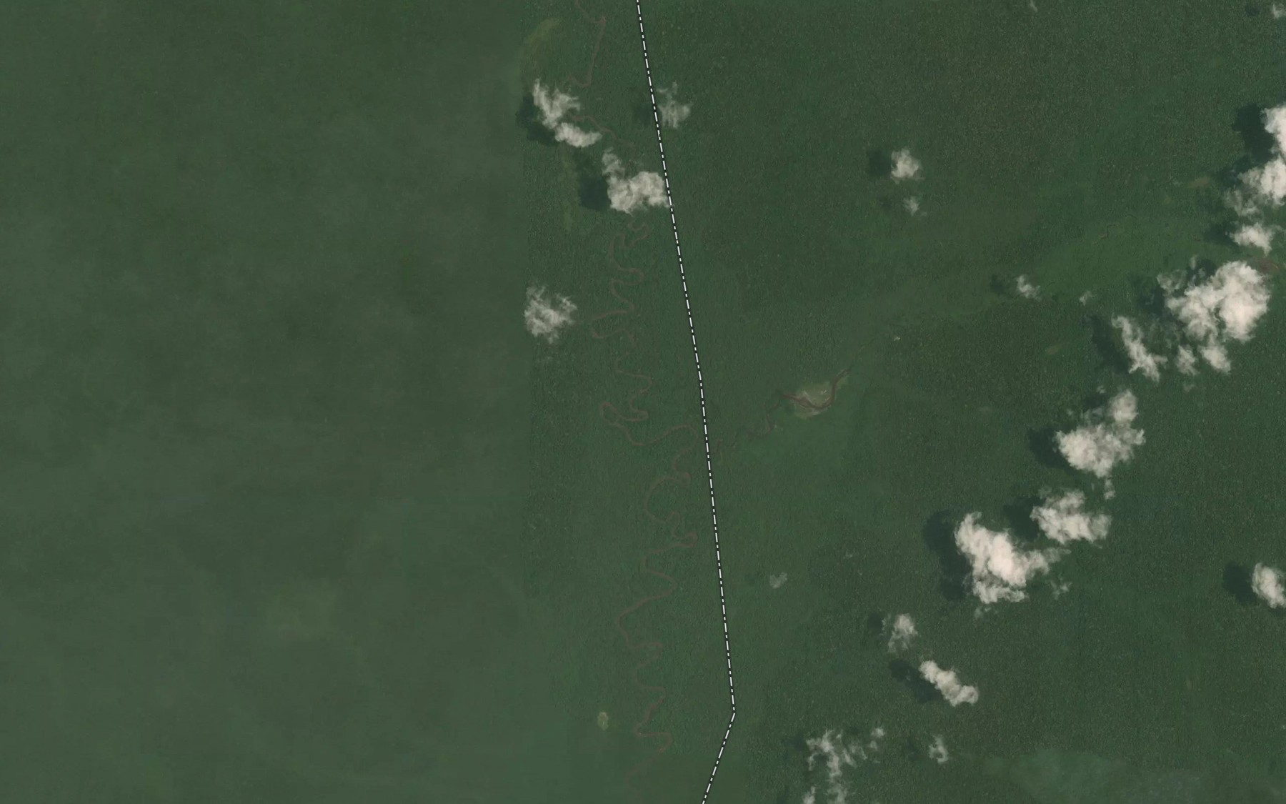 Satellite map of the Ekou
