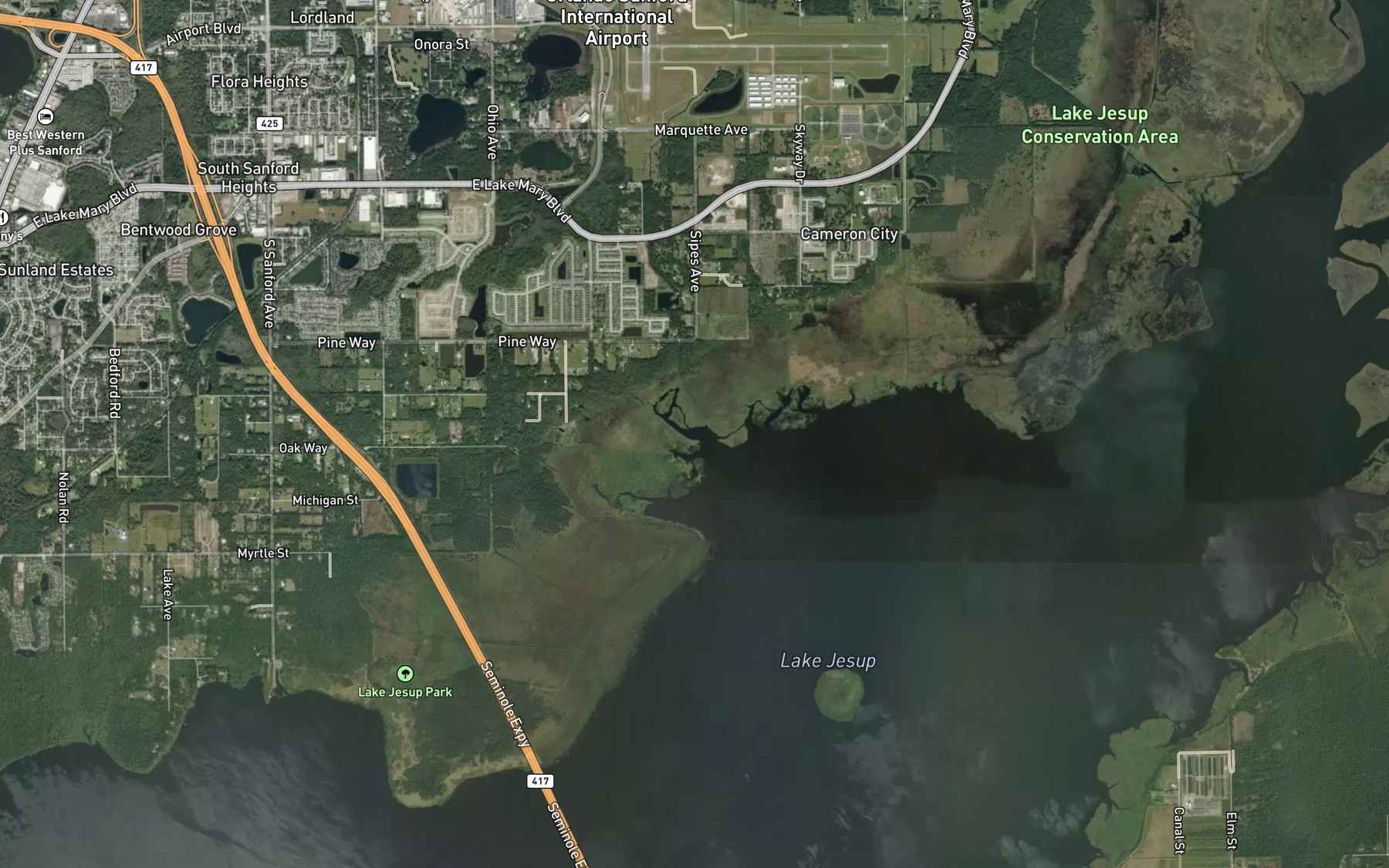 Satellite map of the Phelps Creek