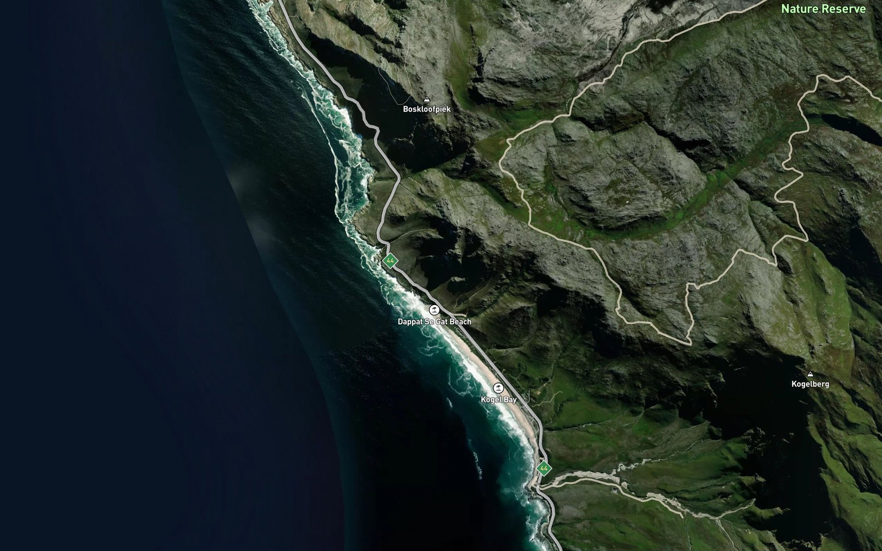 Satellite map of the Heuningkloof