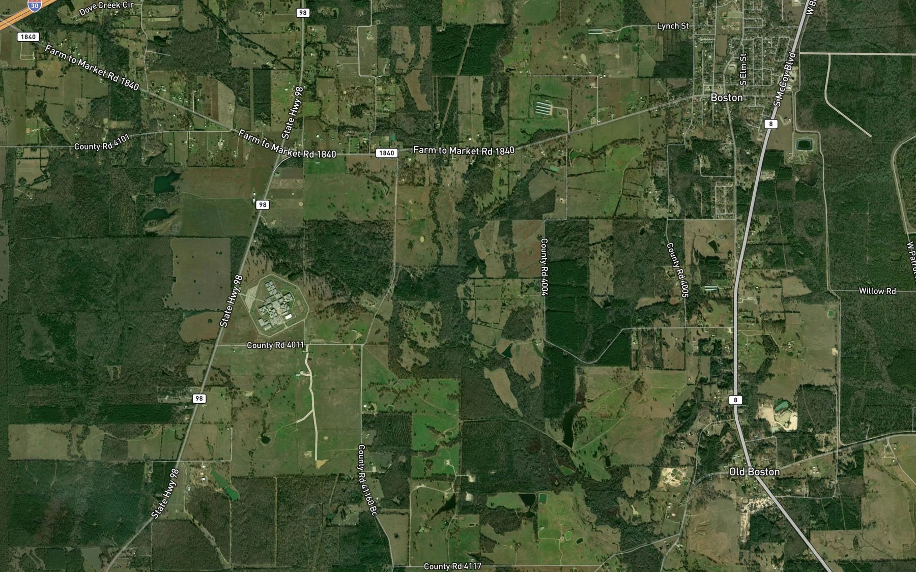 Satellite map of the Campbell Creek