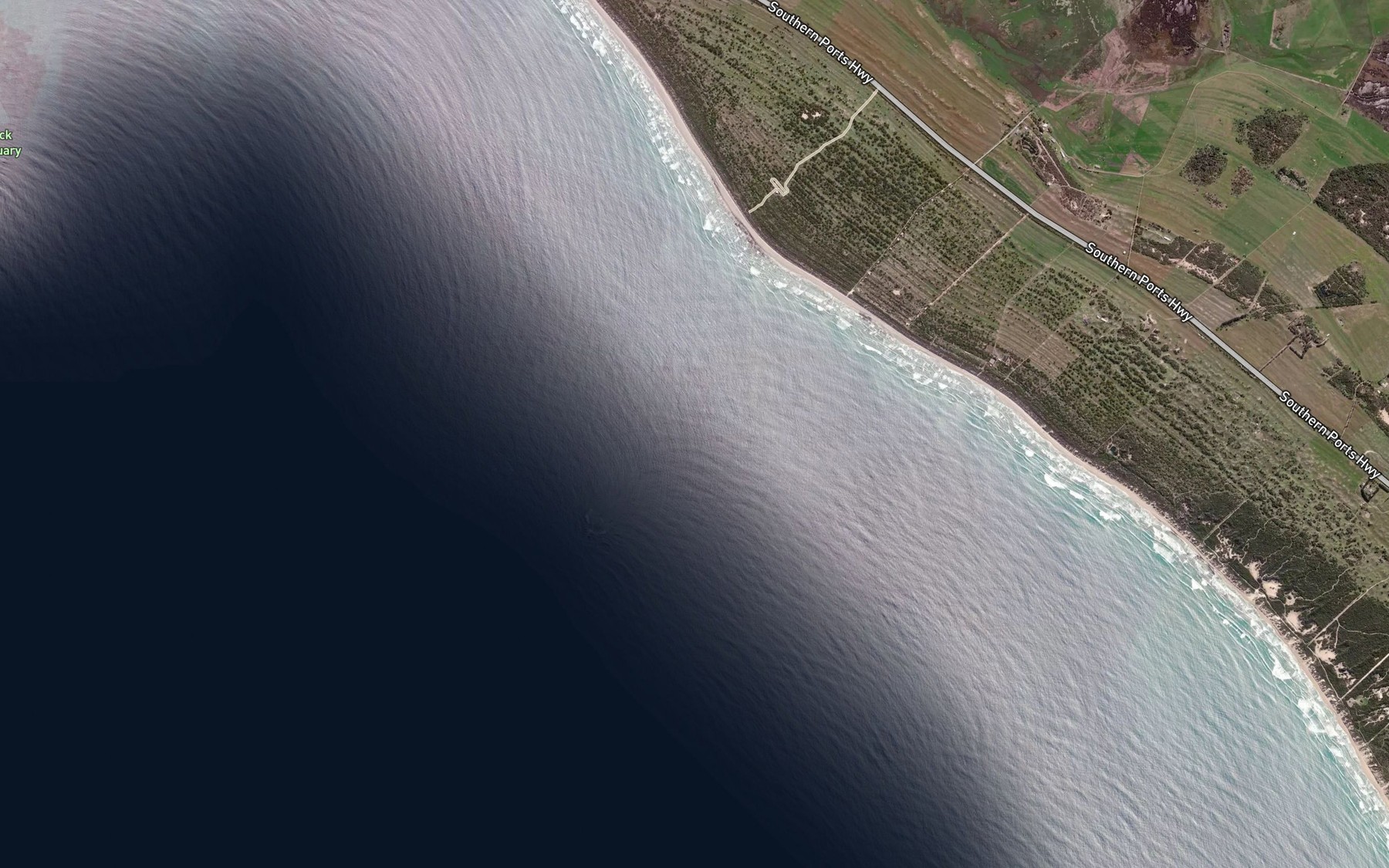 Satellite map of the Rivoli Bay