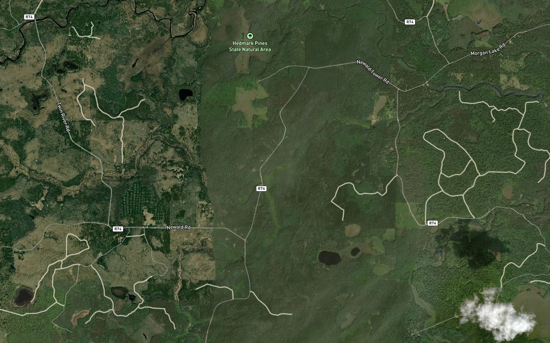 Satellite map of the Simpson Creek