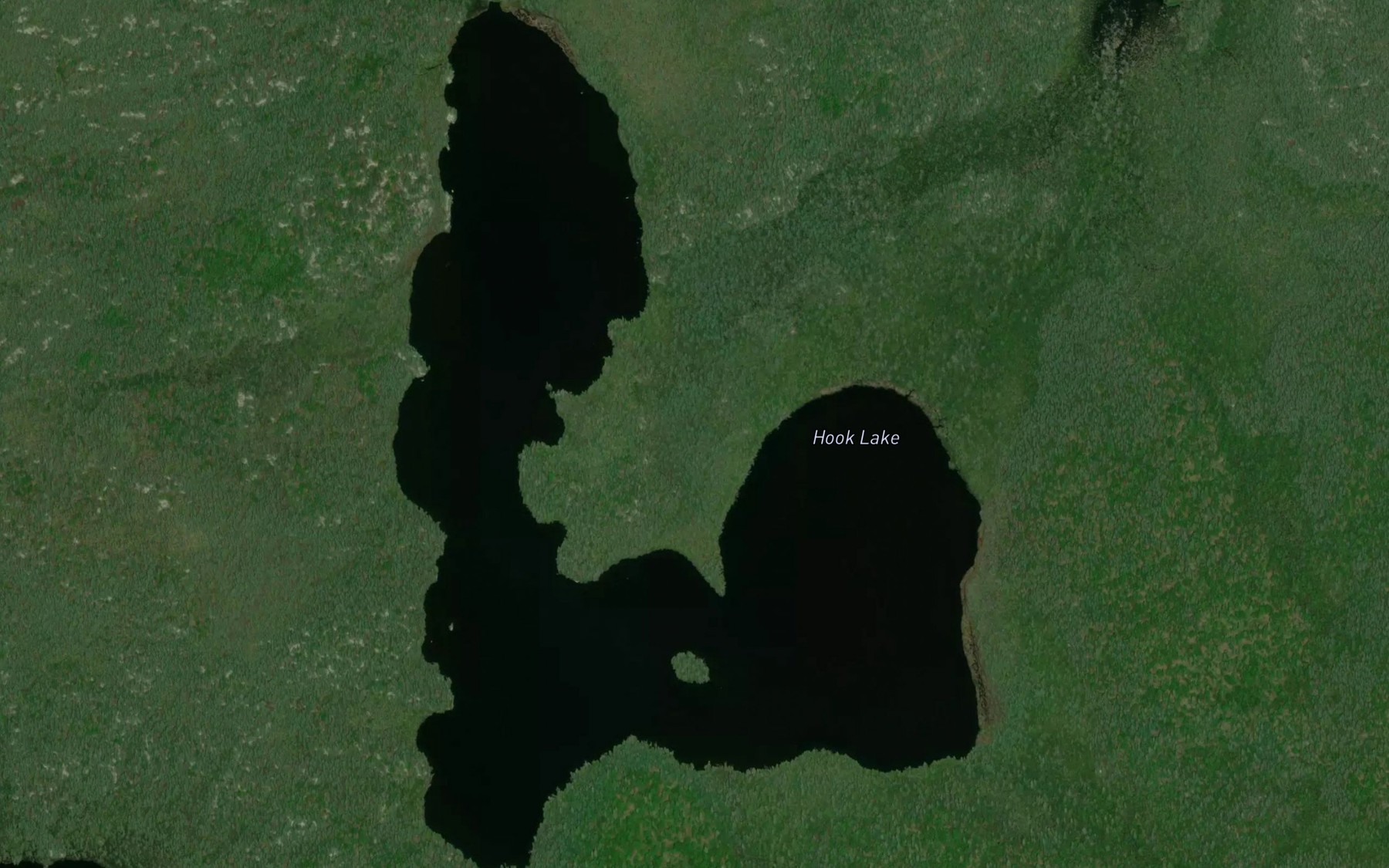 Satellite map of the Hook Lake
