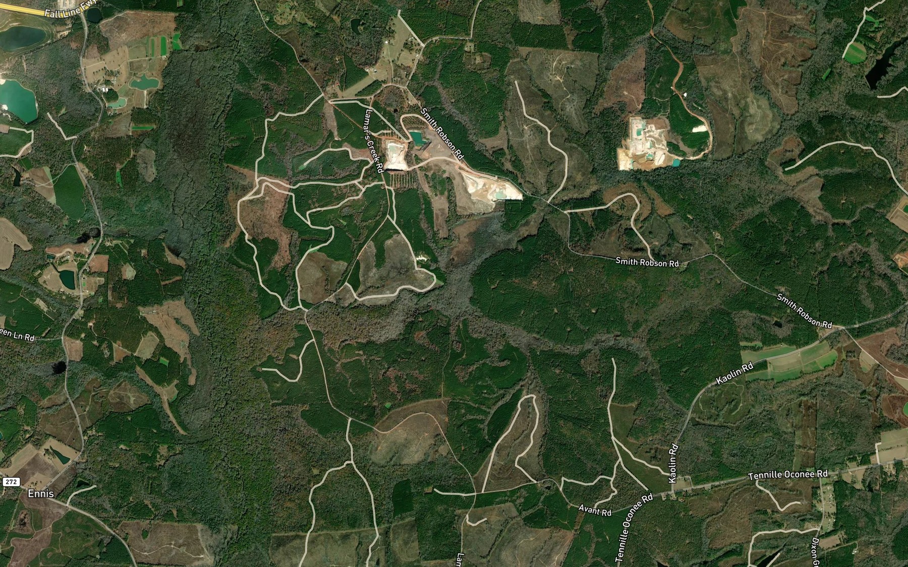 Satellite map of the Cox Branch