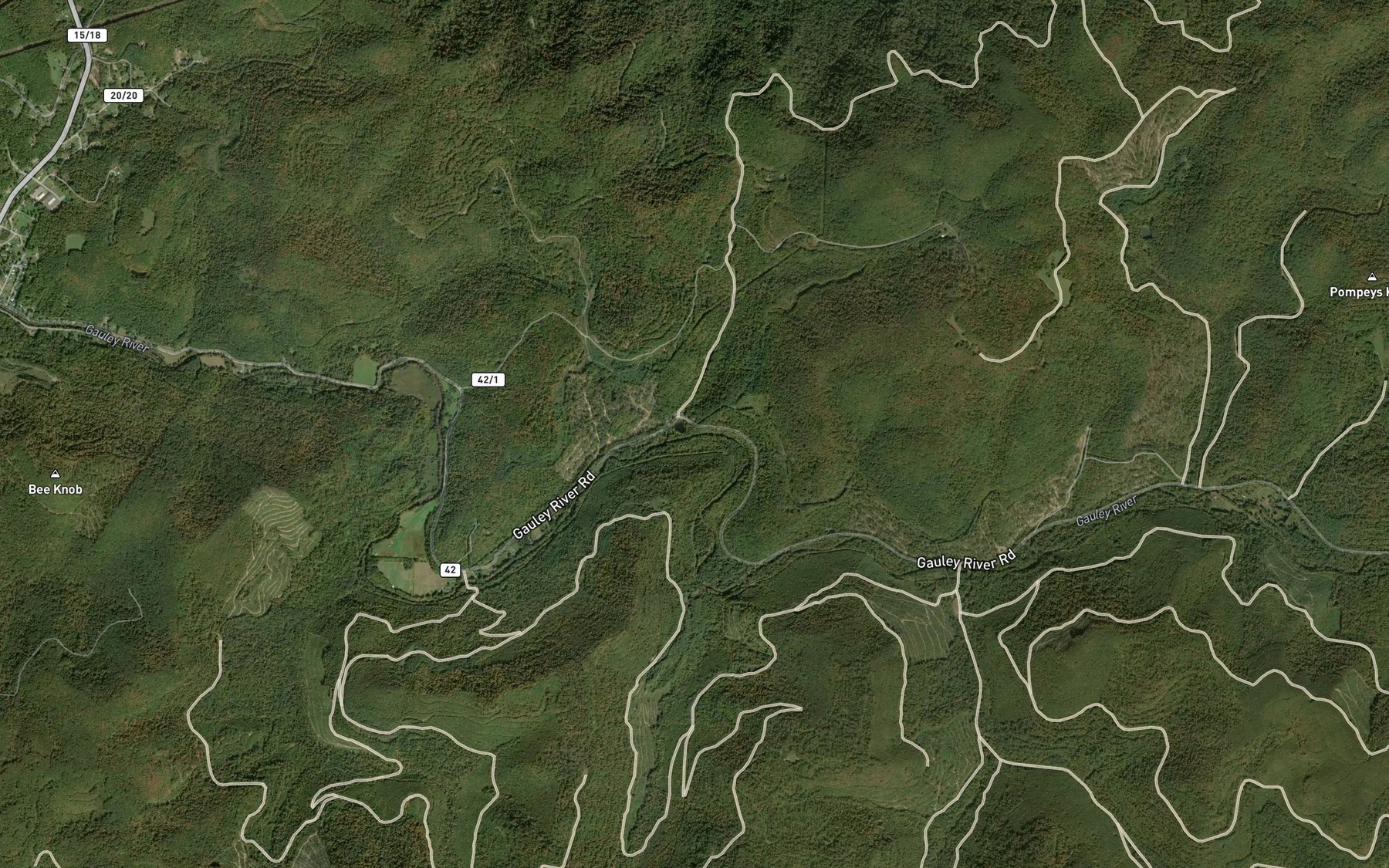 Satellite map of the Laurel Creek