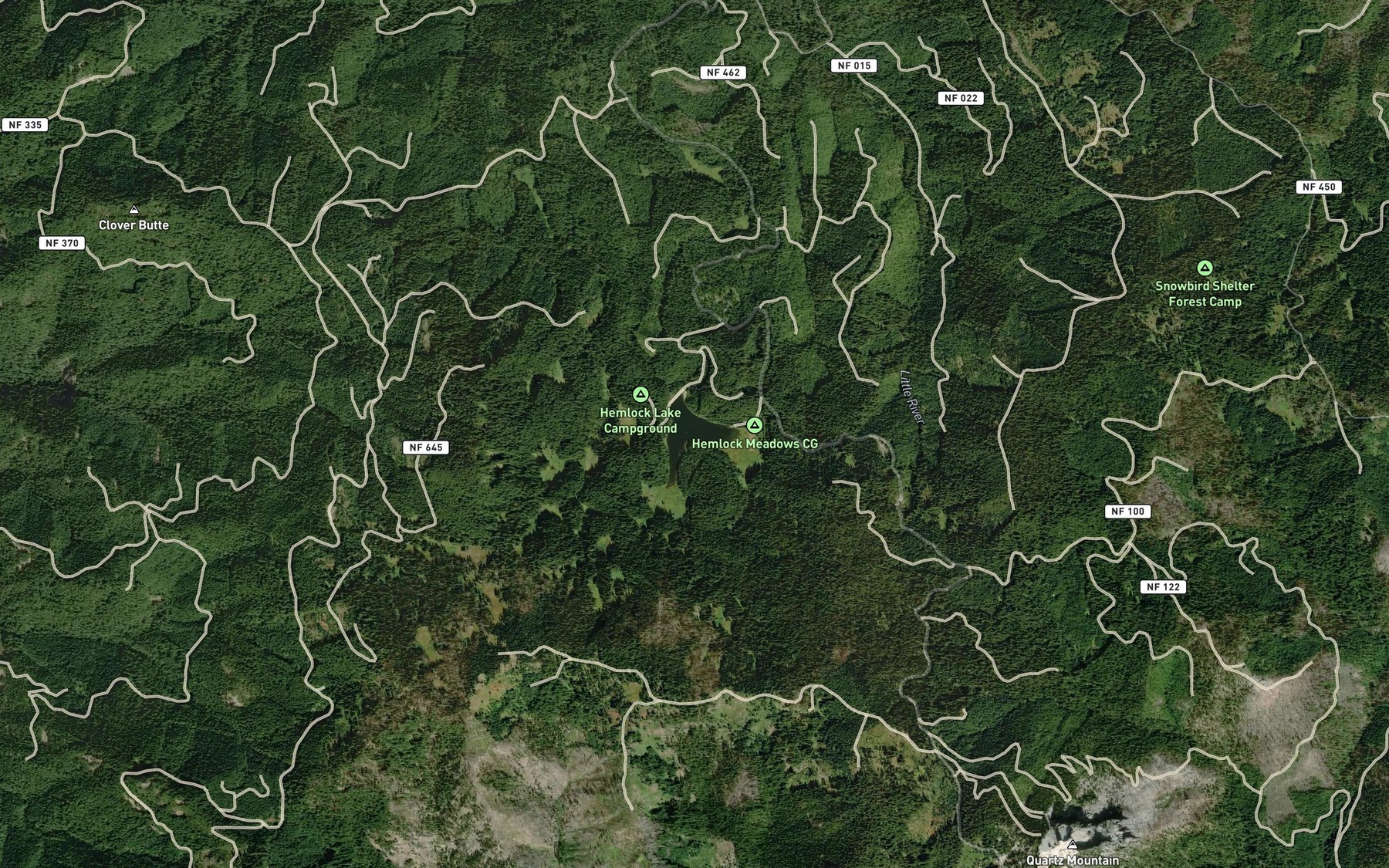Satellite map of the Hemlock Lake