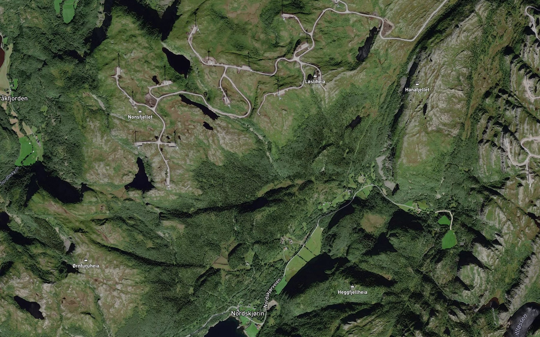 Satellite map of the Langvassbekken
