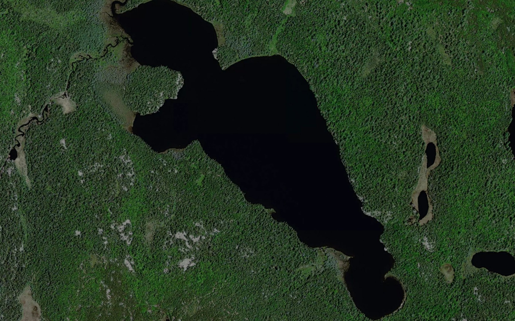 Satellite map of the Tasker Lake