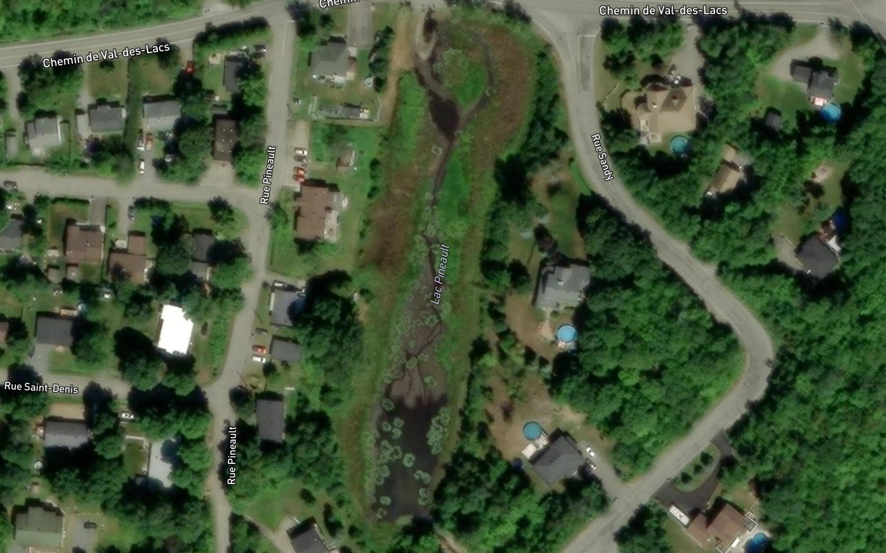 Satellite map of the Lac Pineault