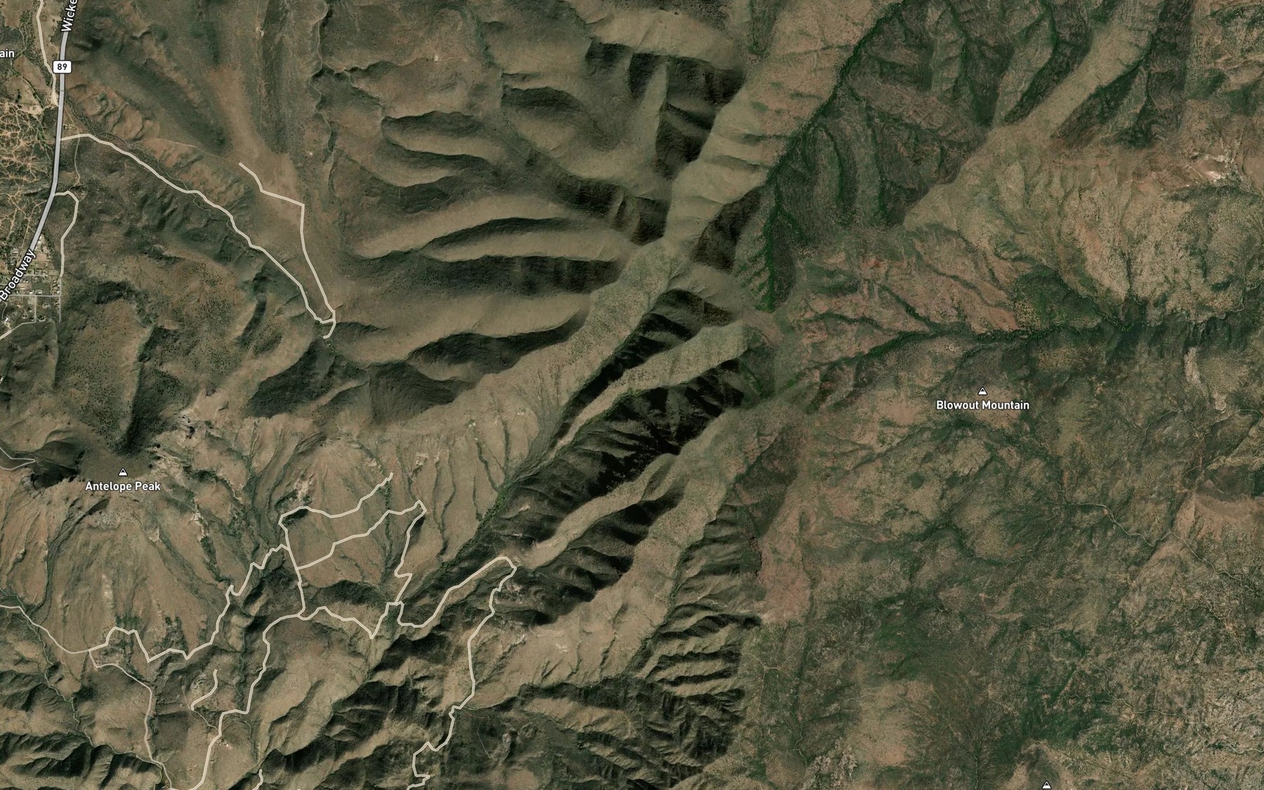 Satellite map of the Yarnell Spring