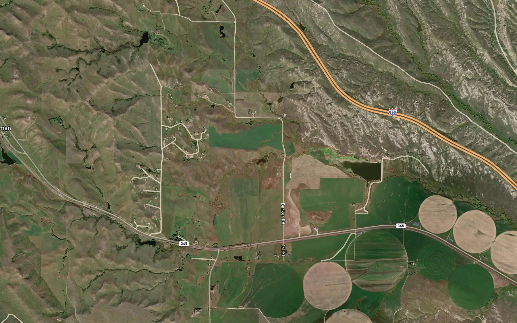 Satellite map of the Cooper Reservoir