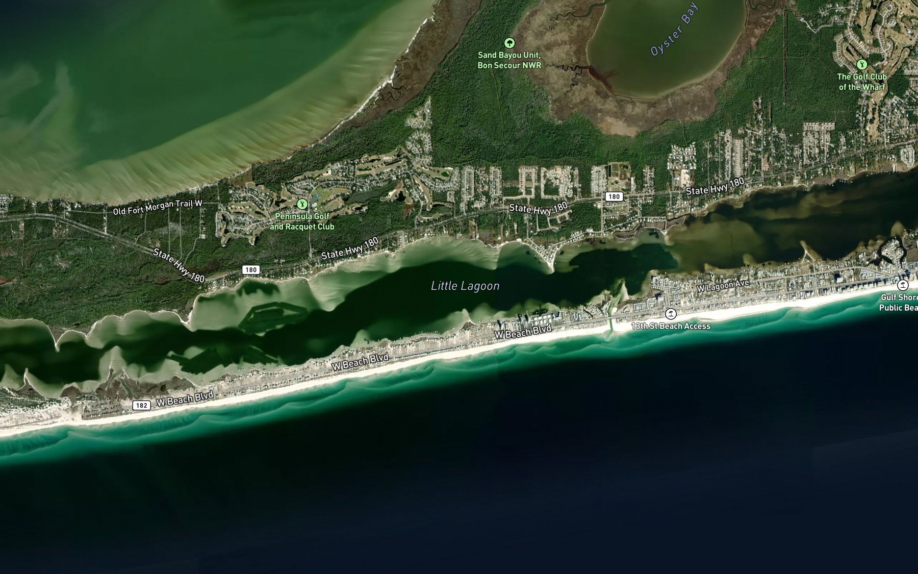 Satellite map of the Little Lagoon