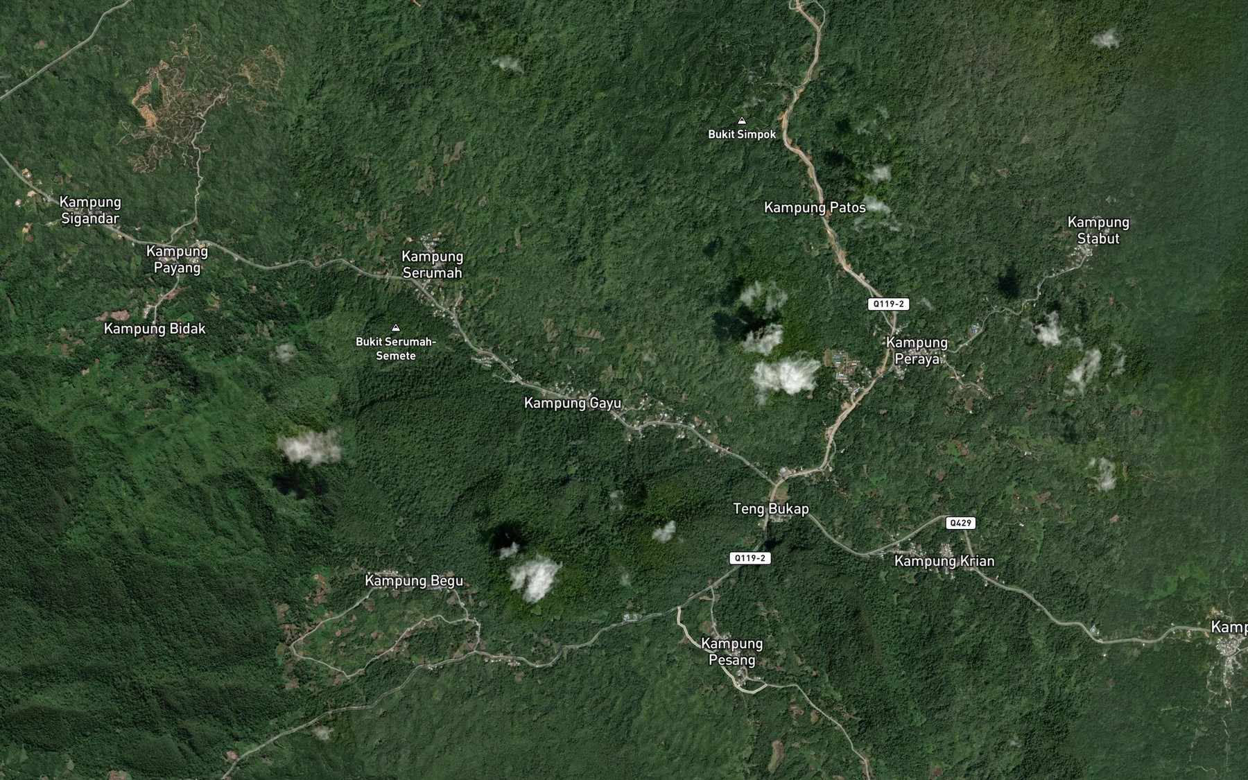 Satellite map of the Sungai Basaran
