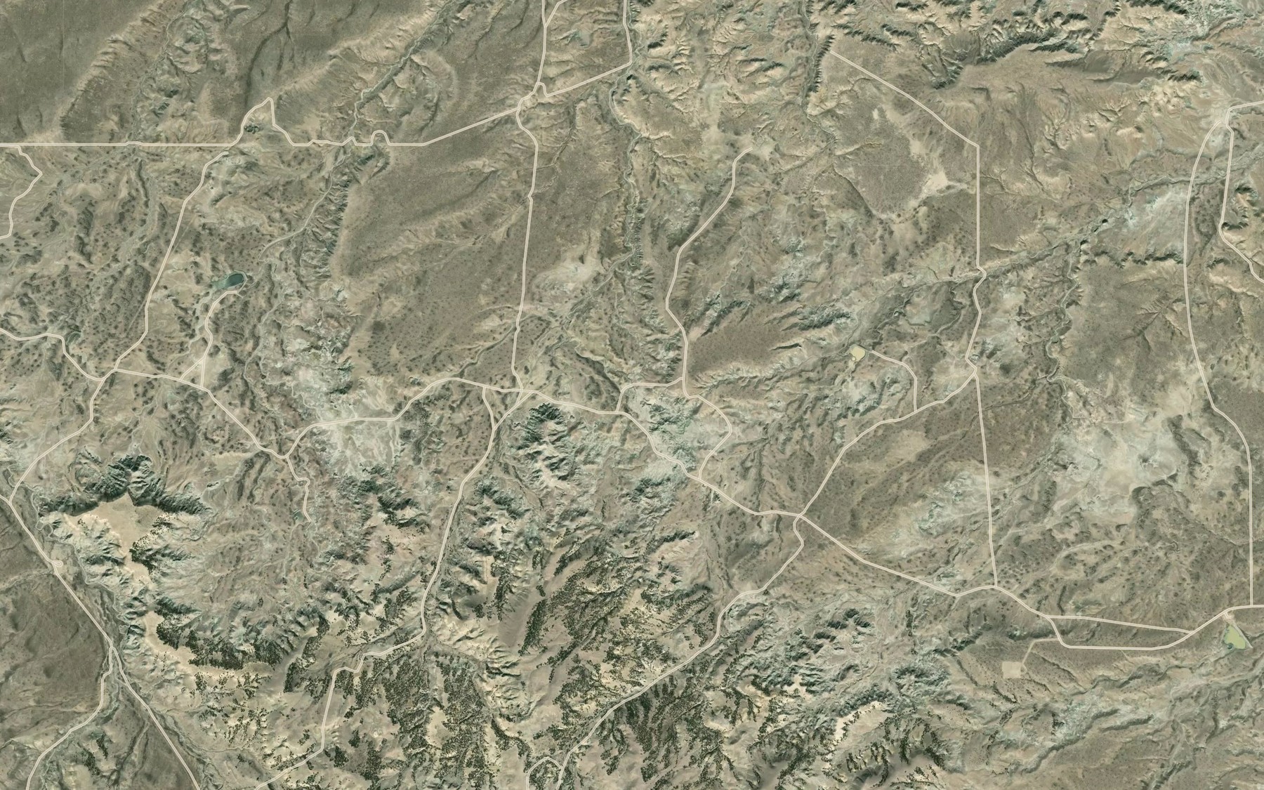 Satellite map of the Badlands Reservoir