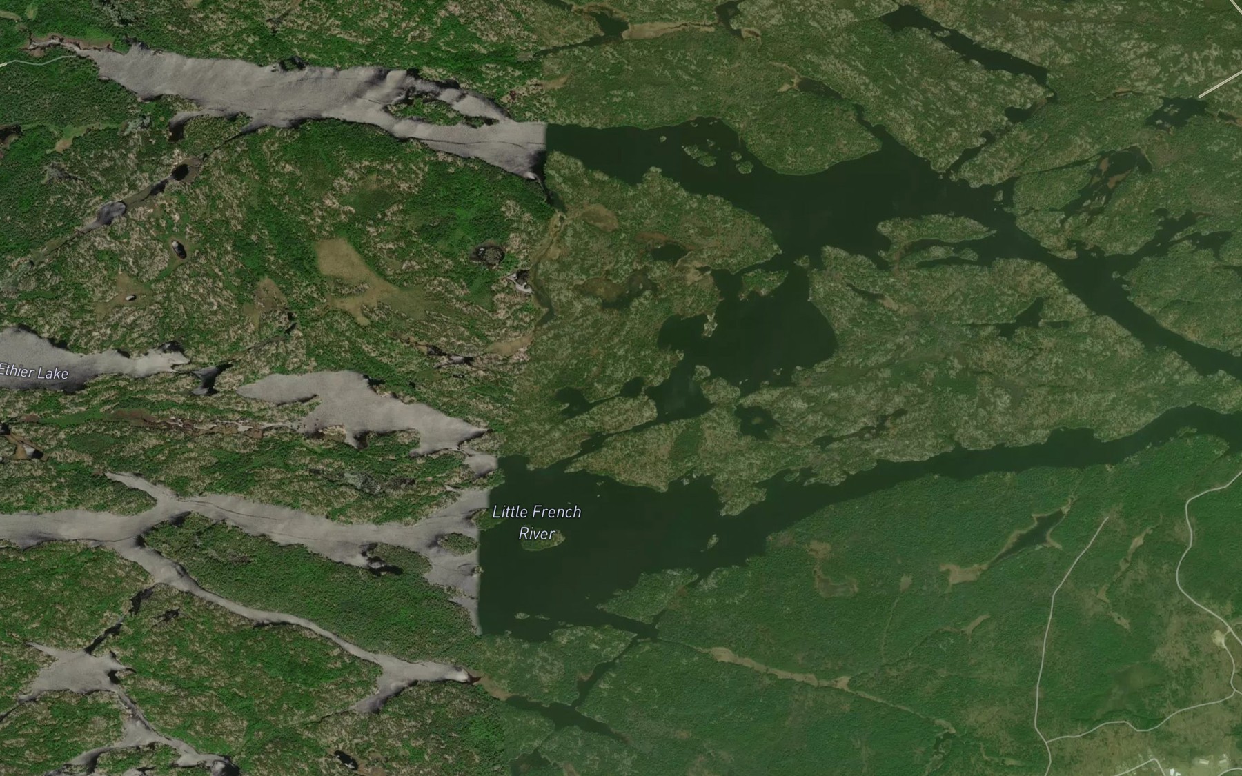 Satellite map of the Clearwater Bay