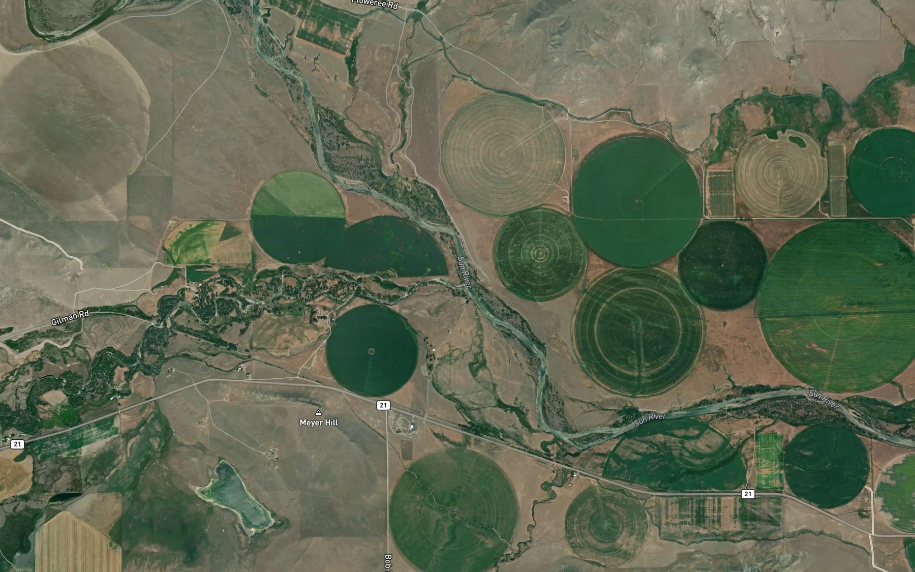 Satellite map of the Elk Creek