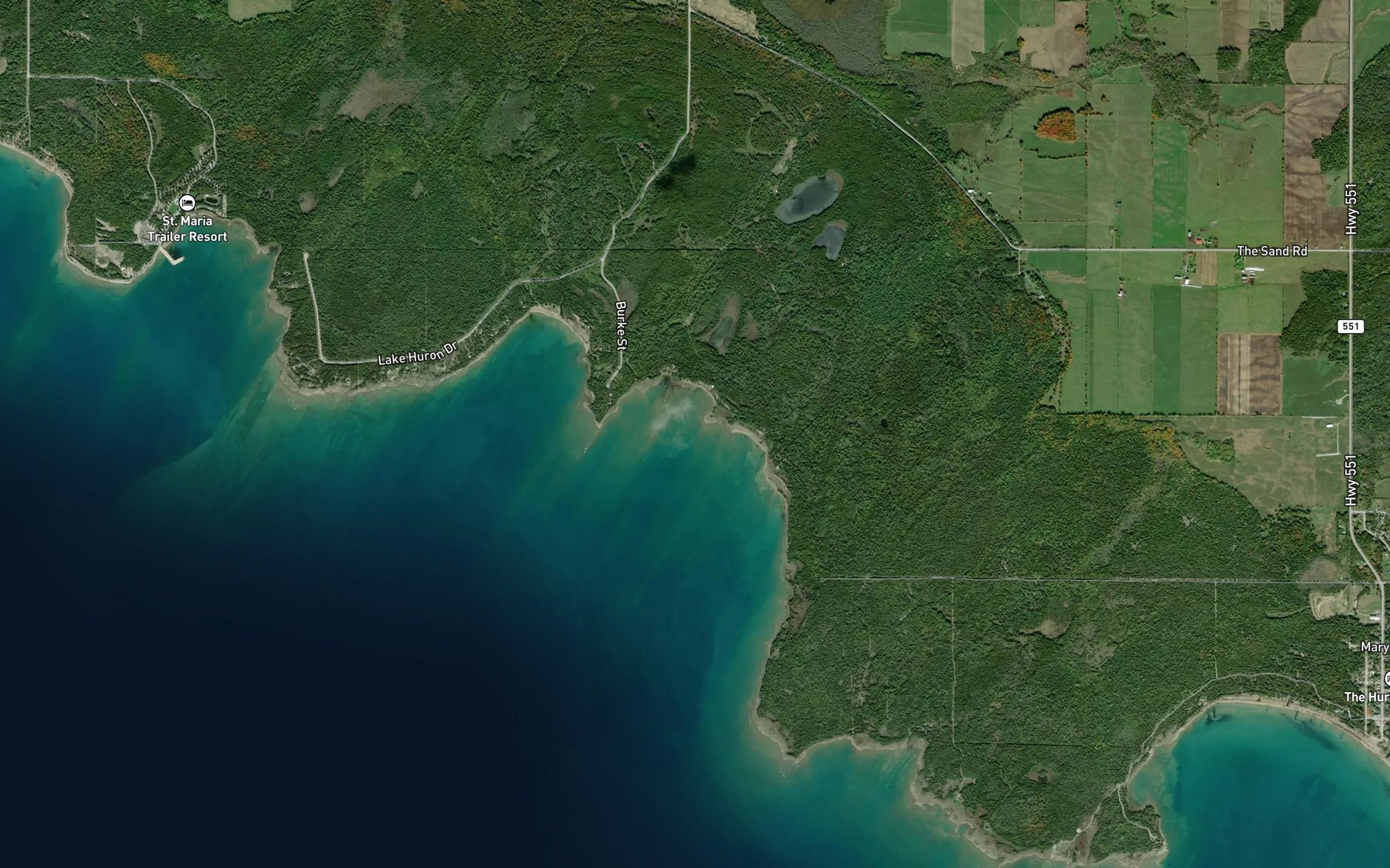 Satellite map of the Deans Bay