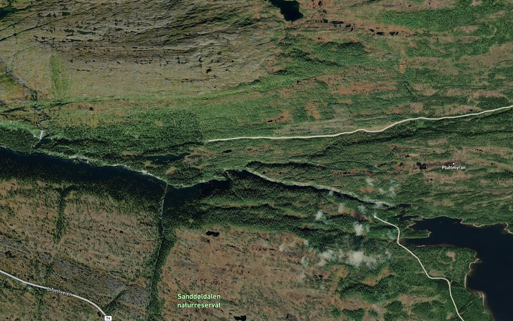 Satellite map of the Merkesbekken