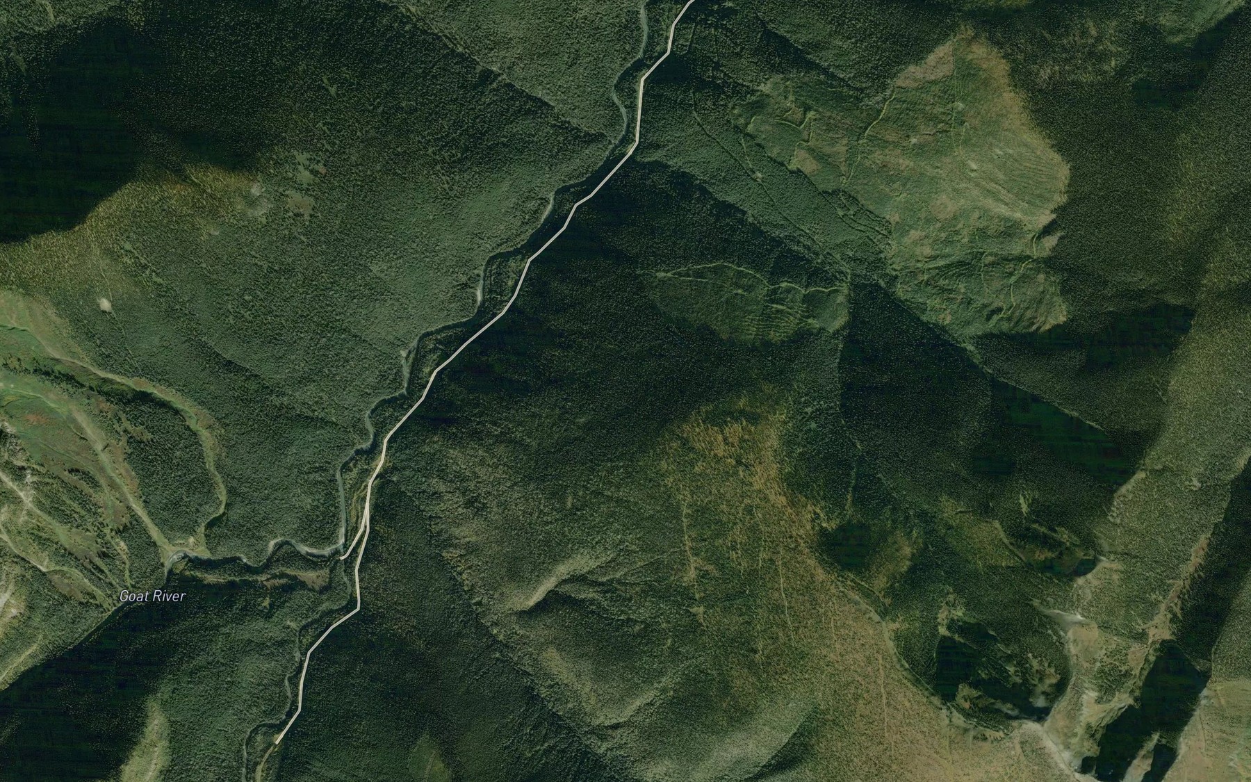 Satellite map of the Kendall Creek