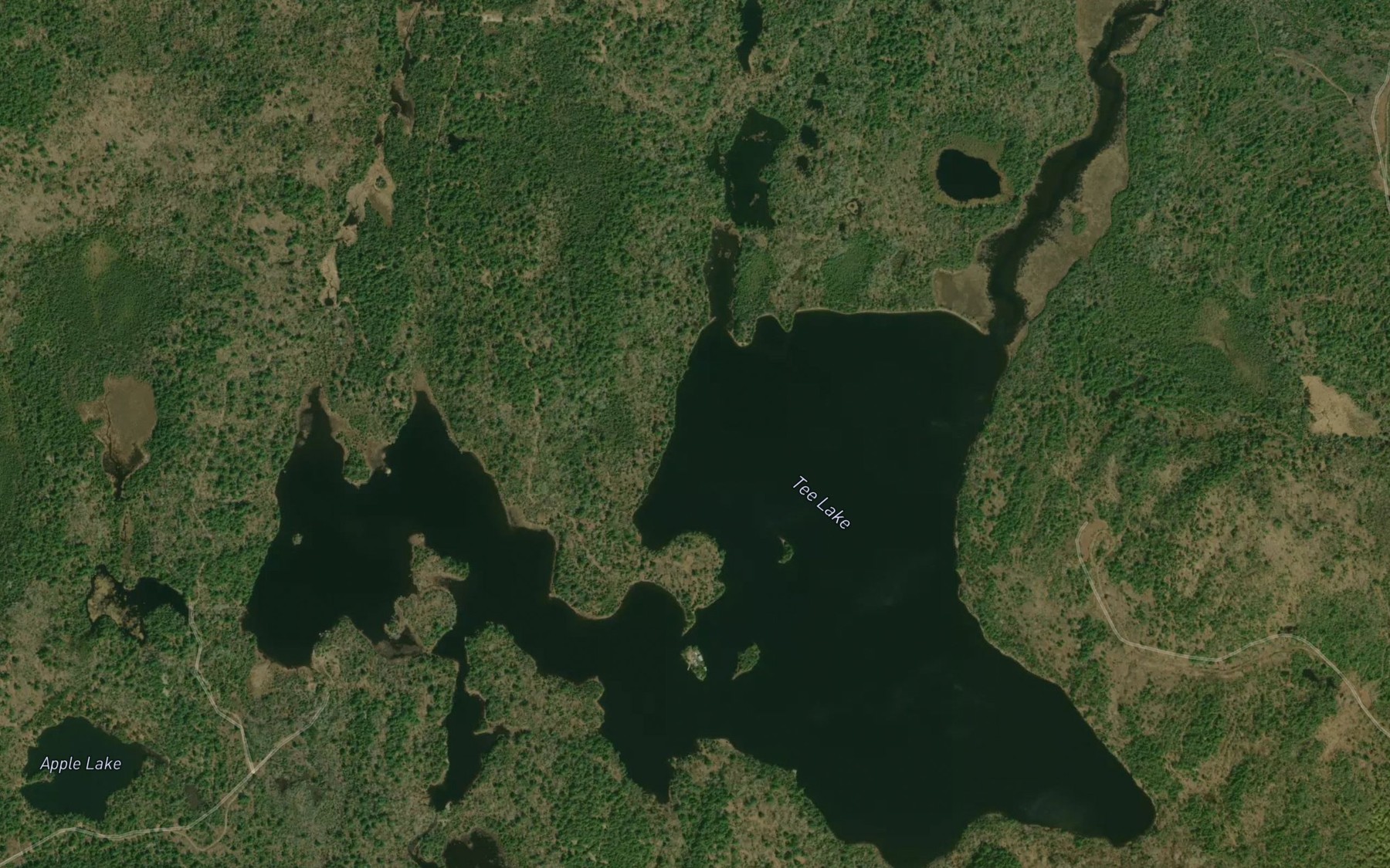 Satellite map of the Tee Lake