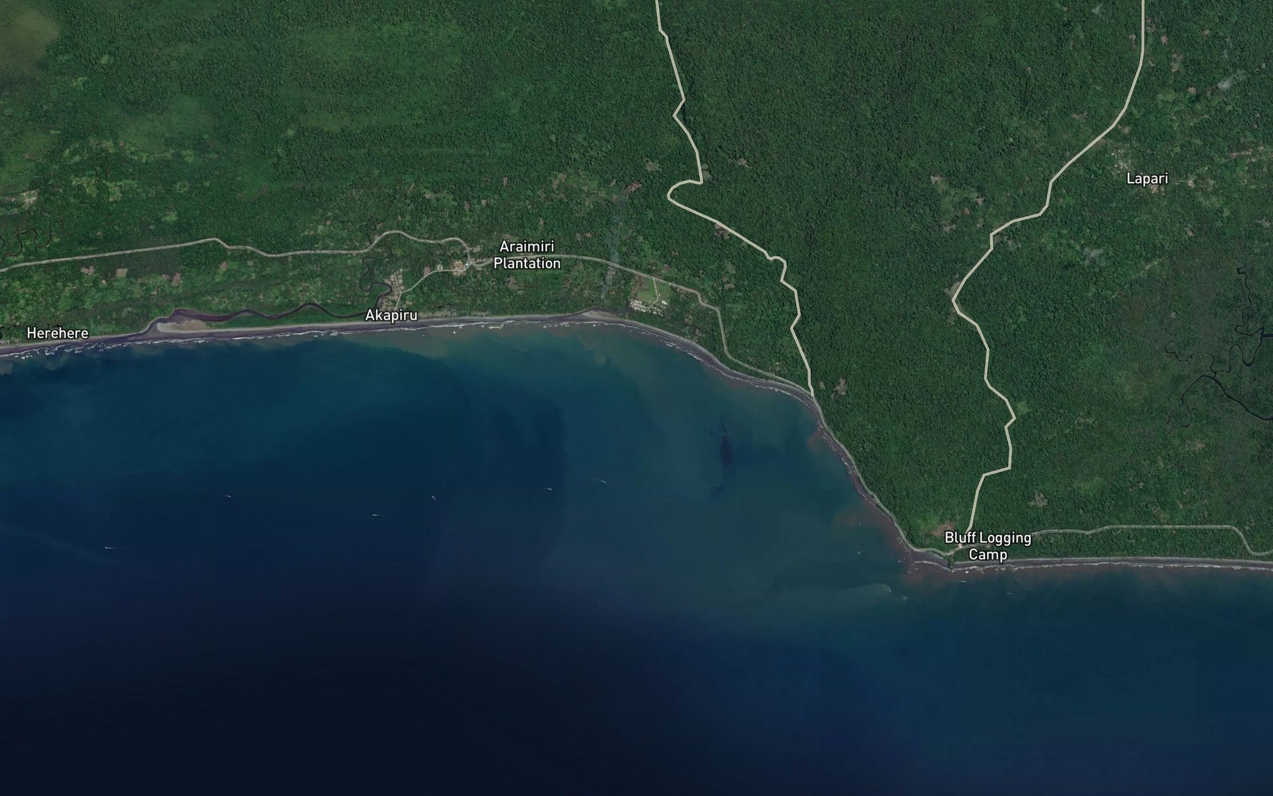 Satellite map of the Ie Inlet