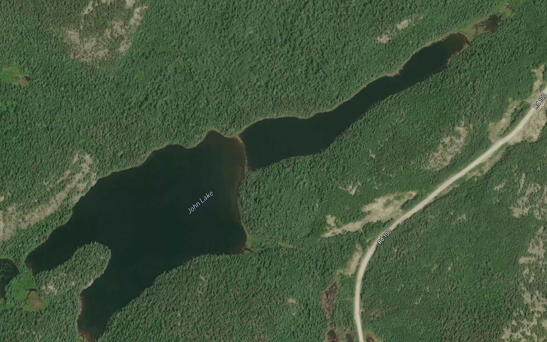 Satellite map of the John Lake