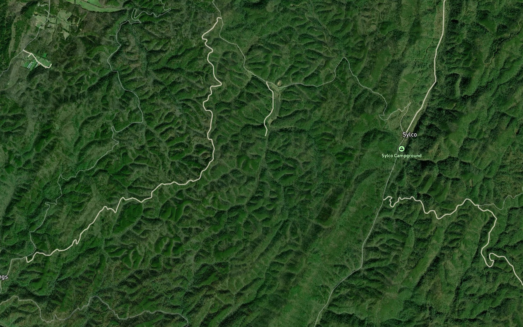 Satellite map of the Thomas Branch