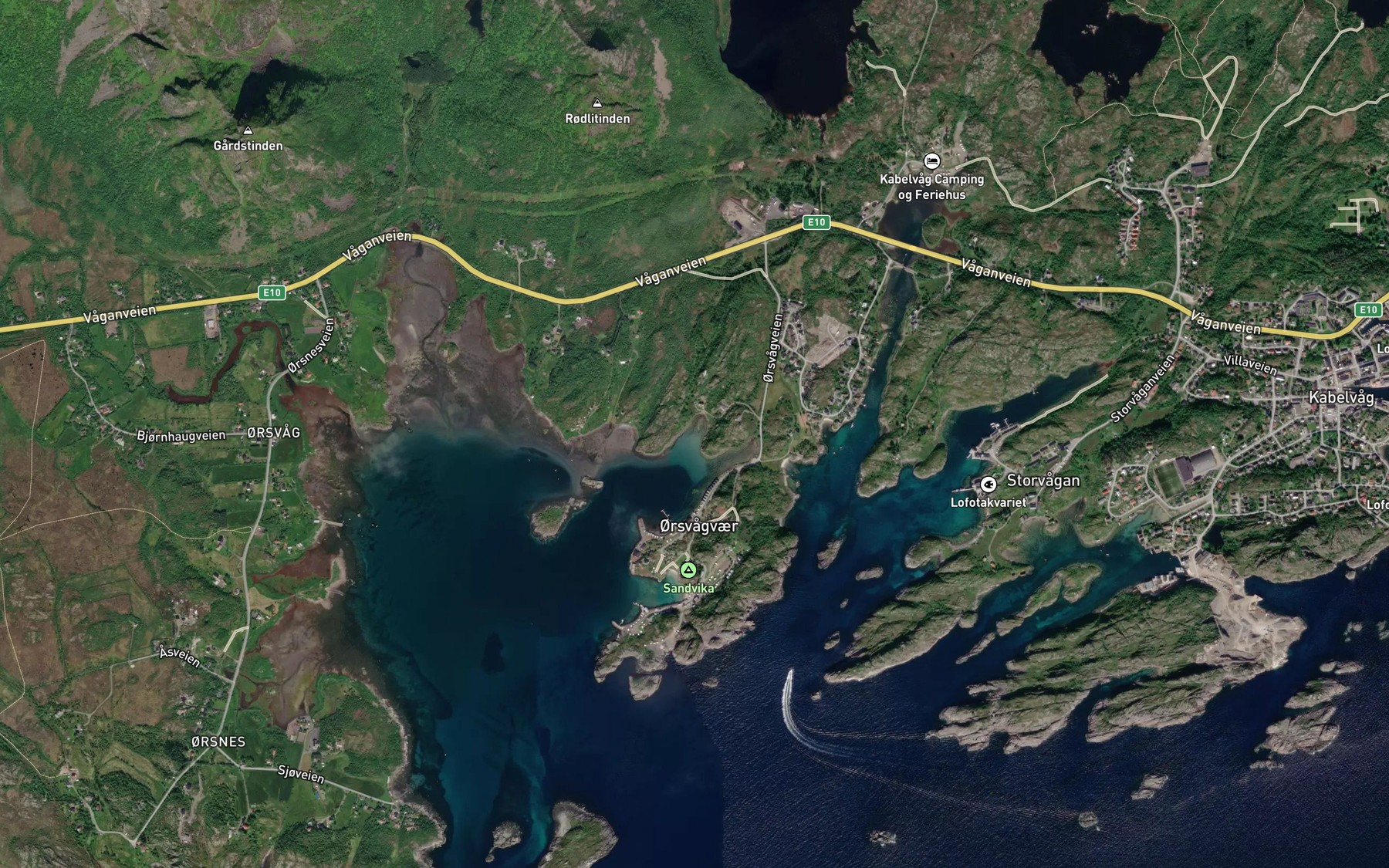 Satellite map of the Skittenvika