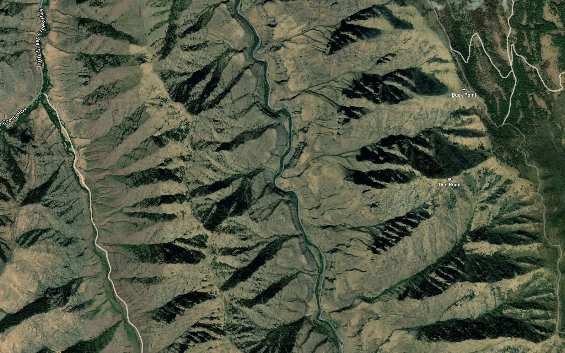 Satellite map of the Rippleton Creek