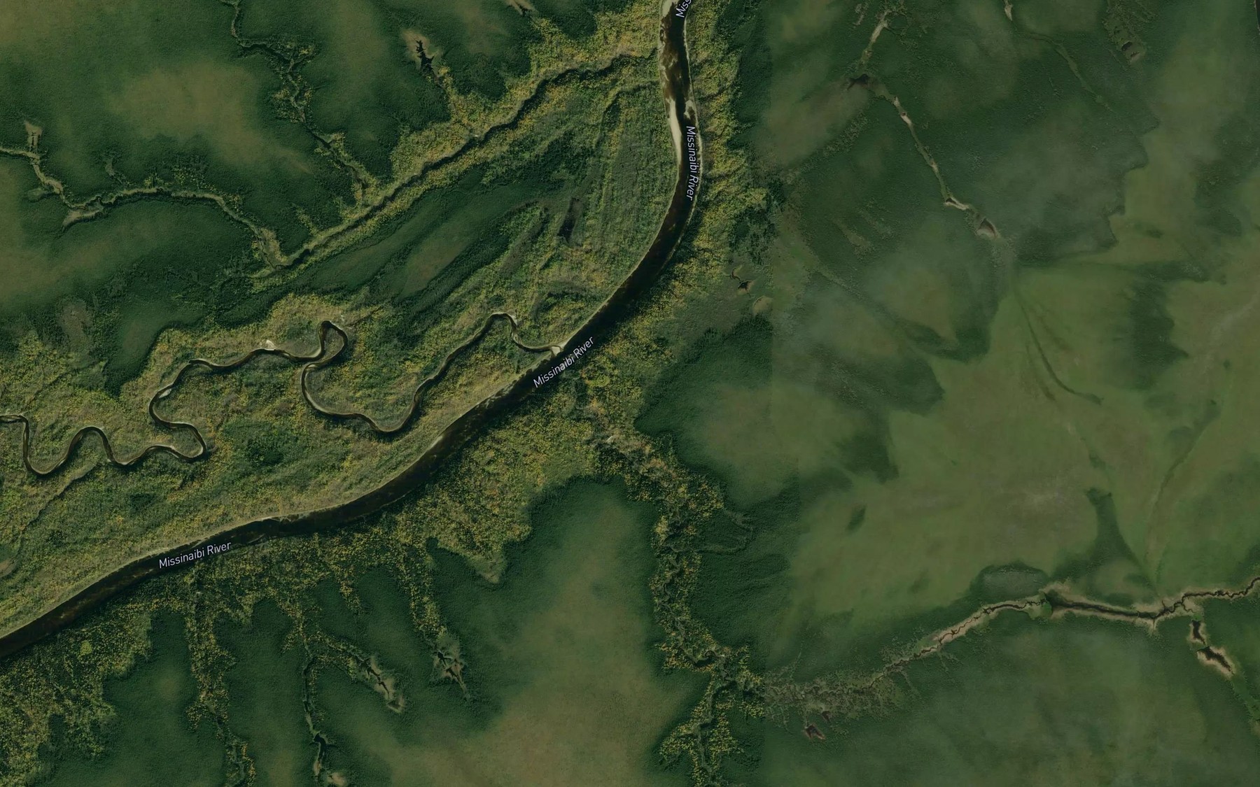 Satellite map of the Pivabiska River