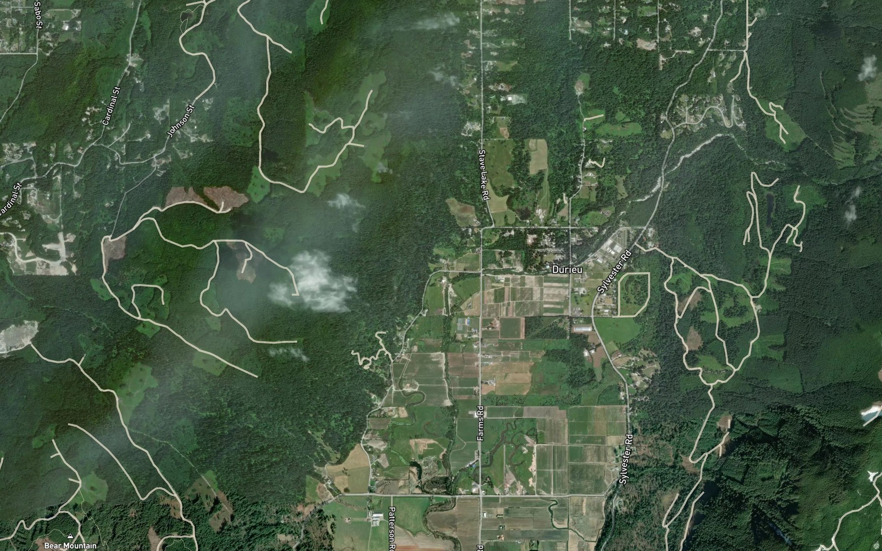 Satellite map of the Durieu Creek