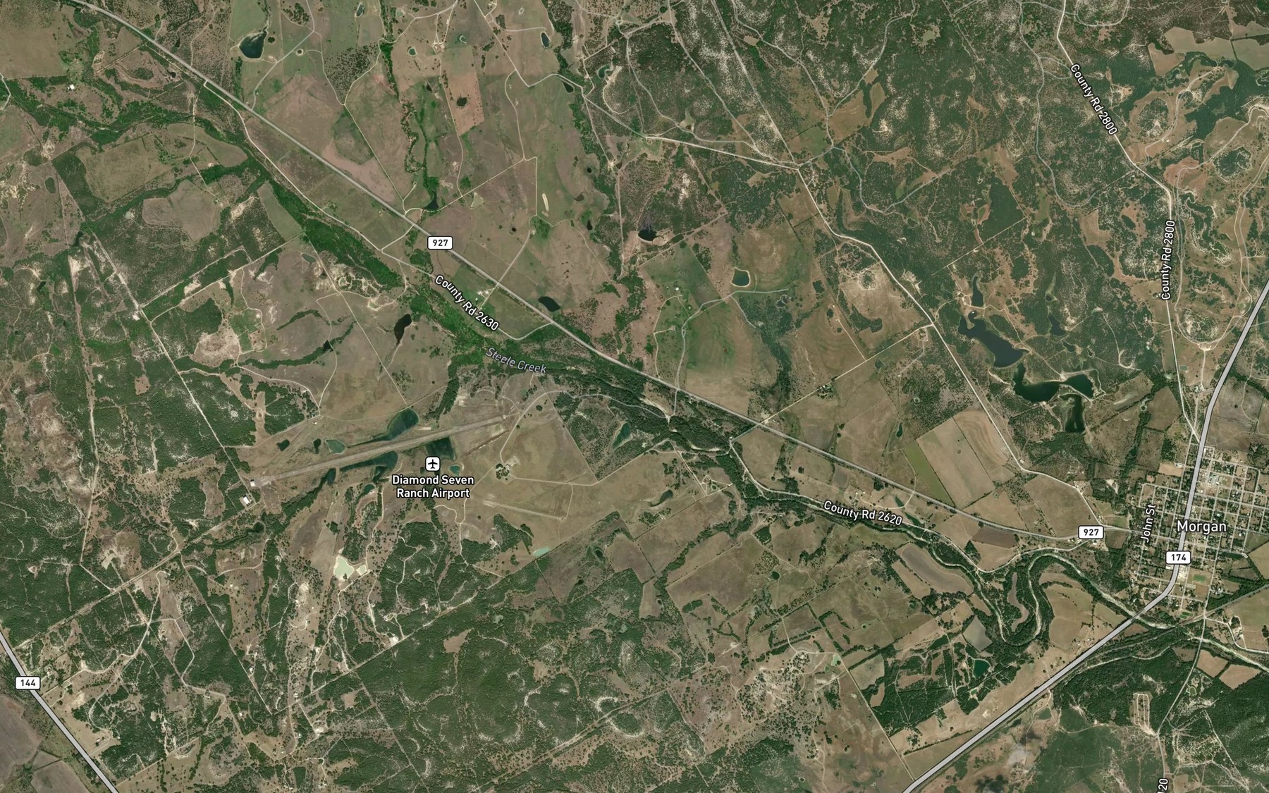 Satellite map of the Farris Creek