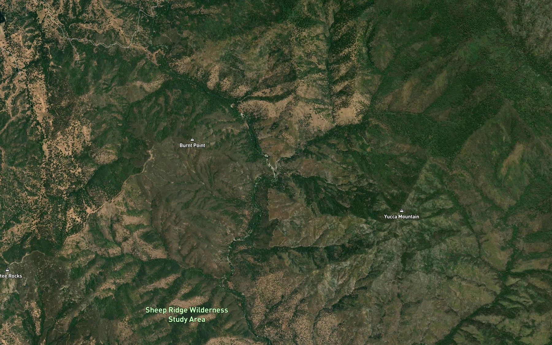 Satellite map of the Burnt Point Creek