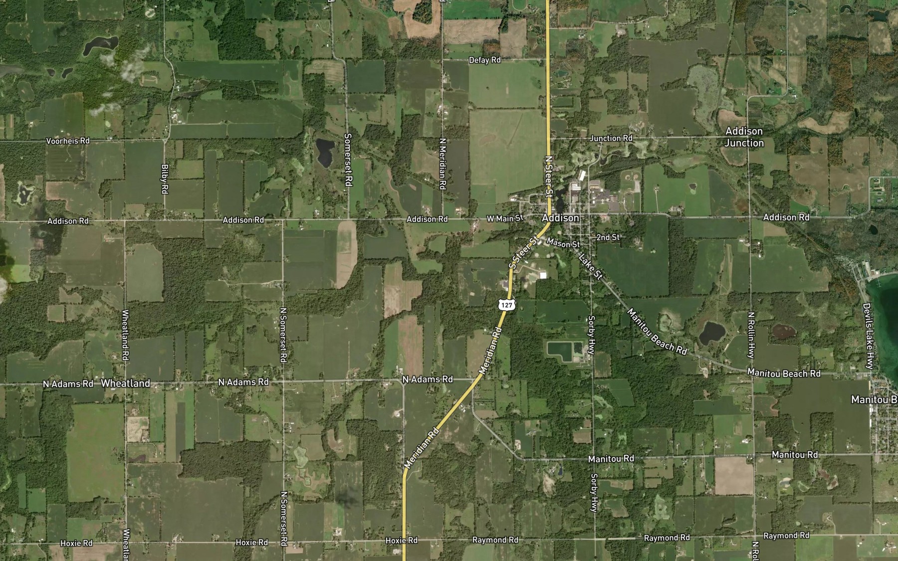 Satellite map of the Posey Creek