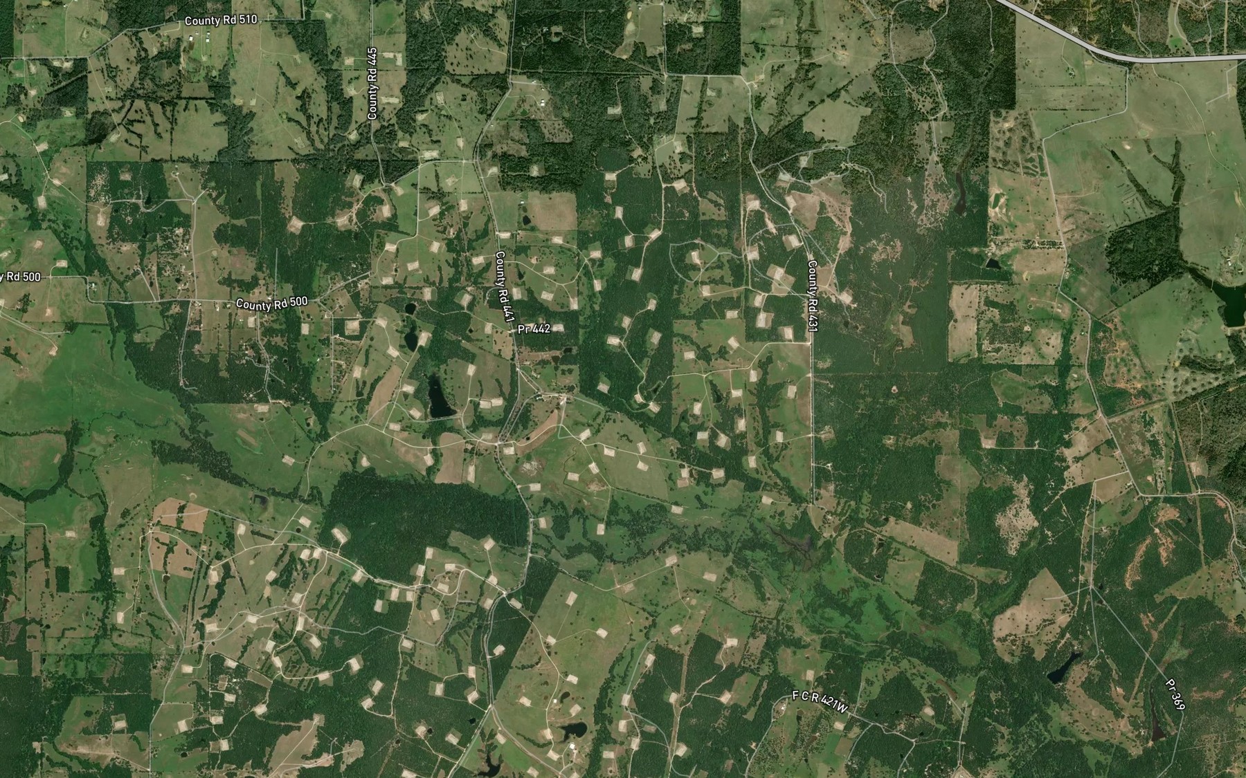 Satellite map of the Dry Branch