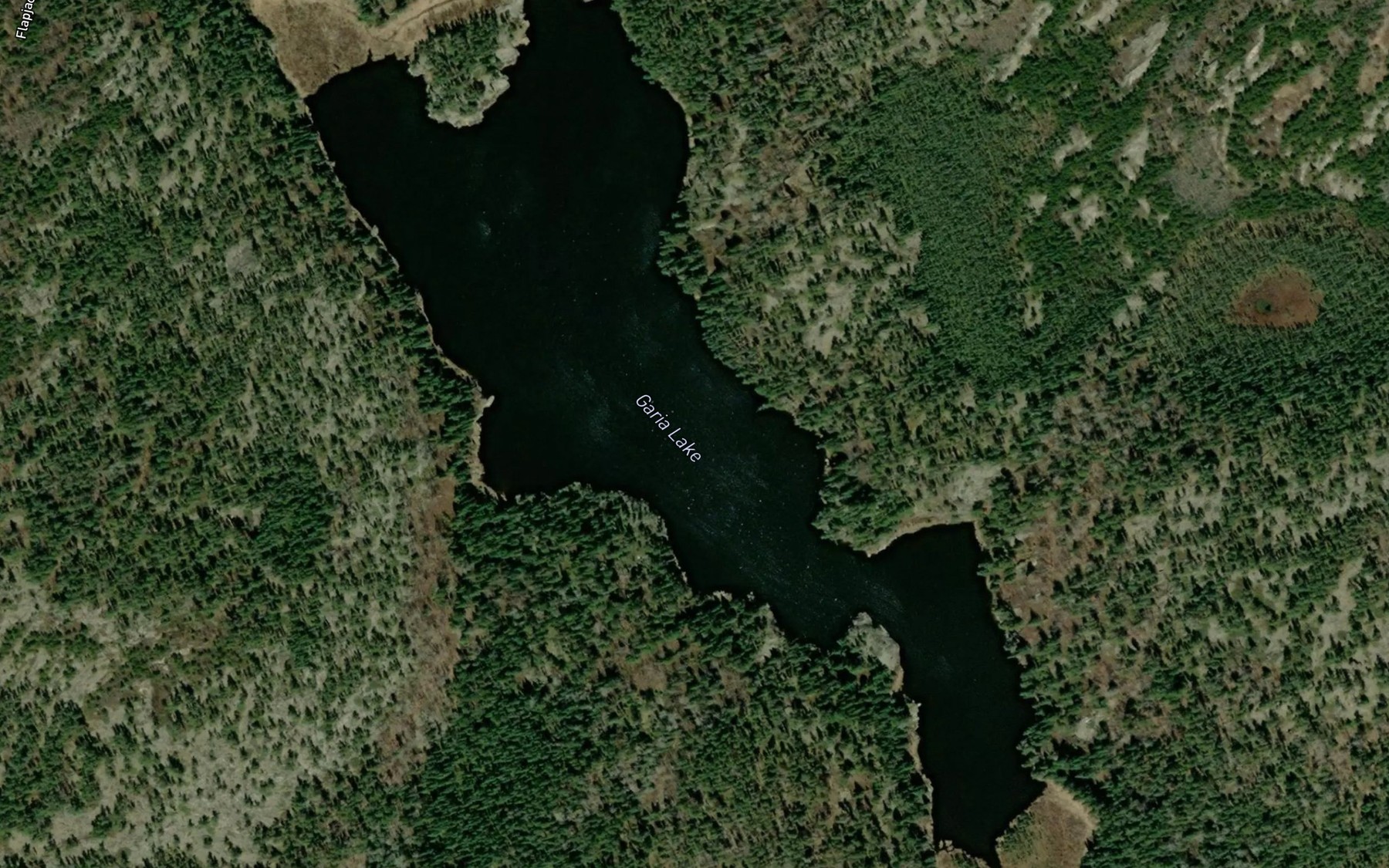 Satellite map of the Garia Lake
