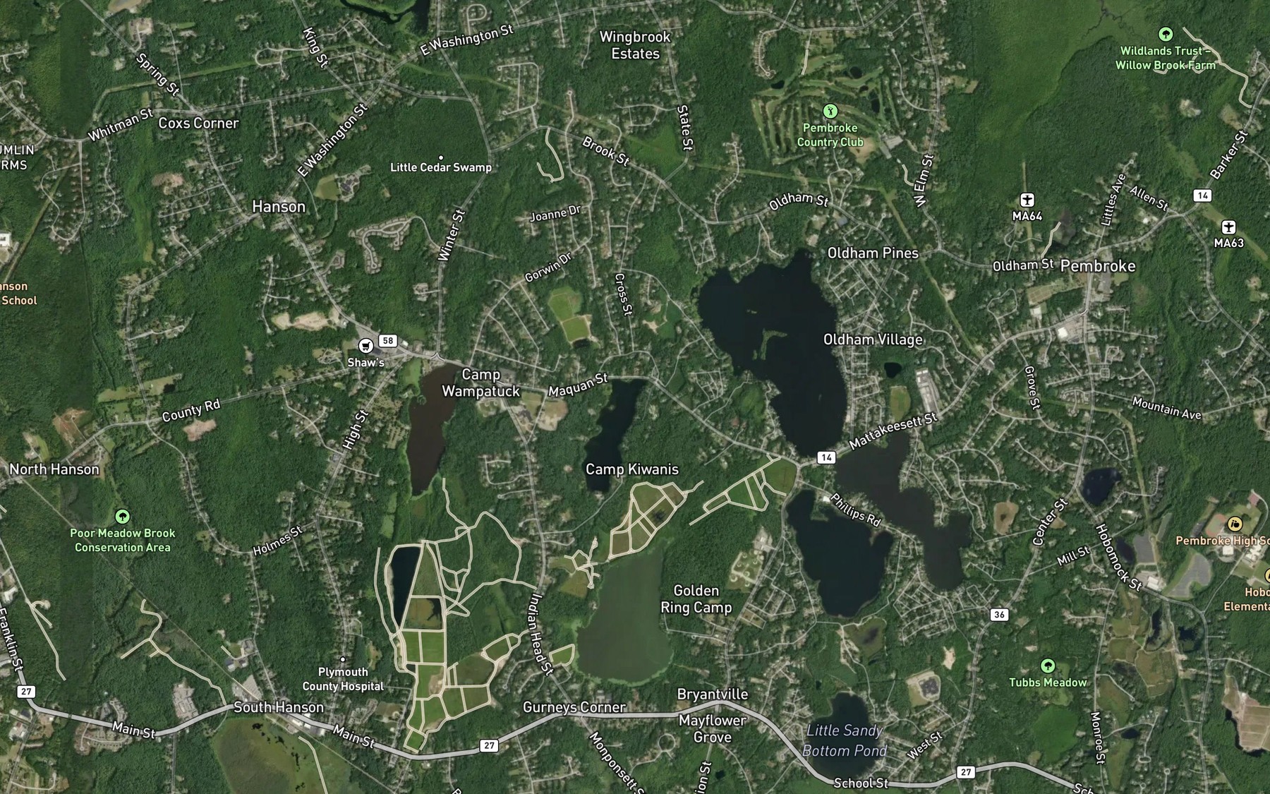 Satellite map of the Maquan Pond