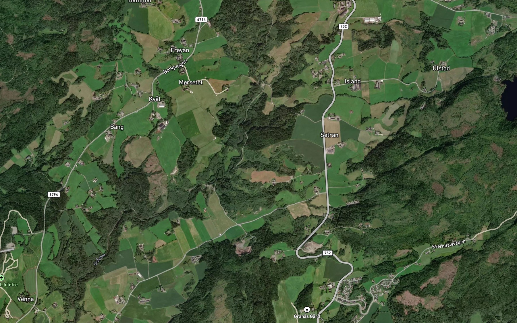 Satellite map of the Saetranbekken