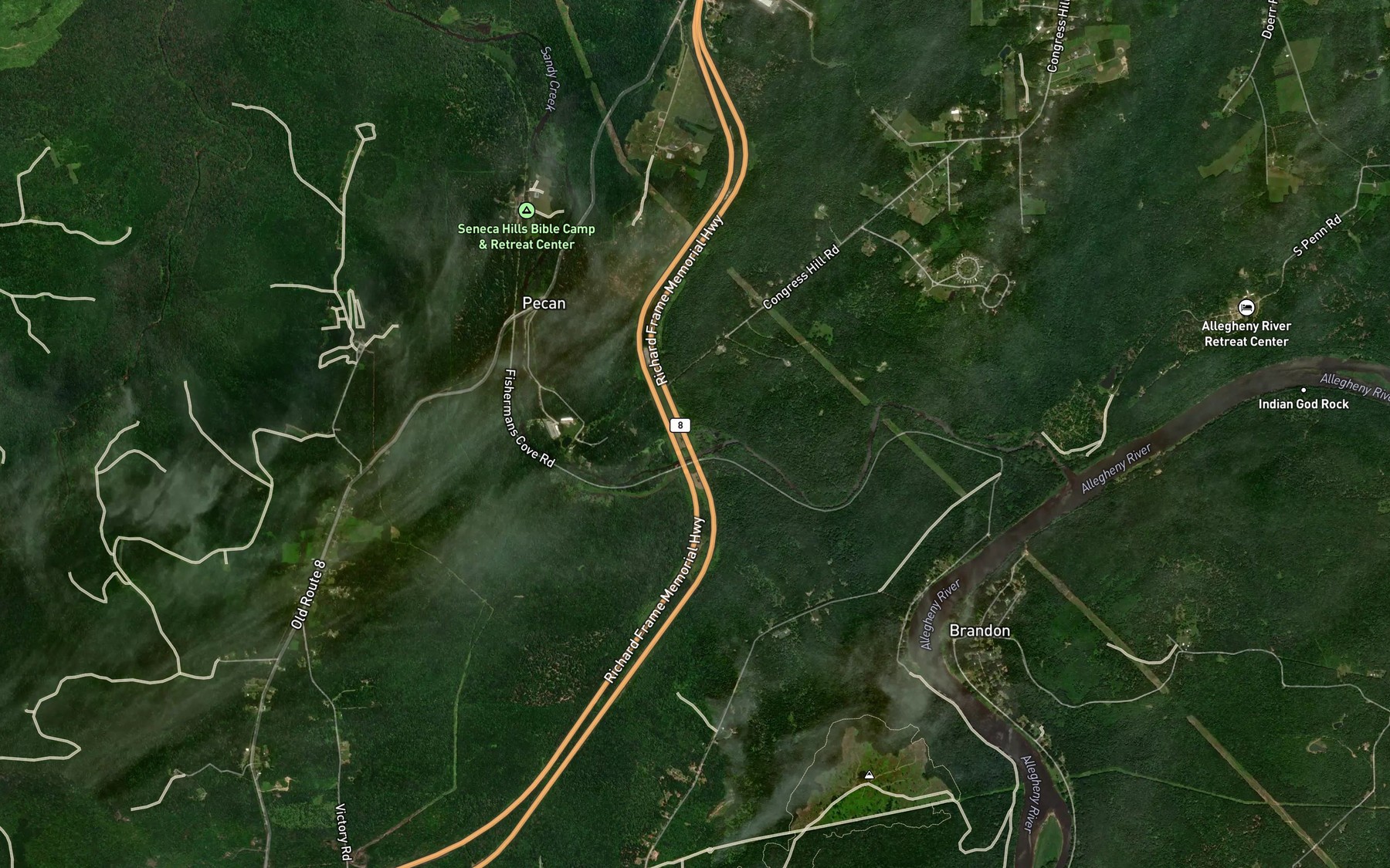 Satellite map of the Victory Run
