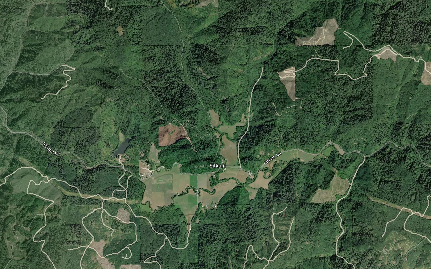 Satellite map of the East Fork Brummit Creek