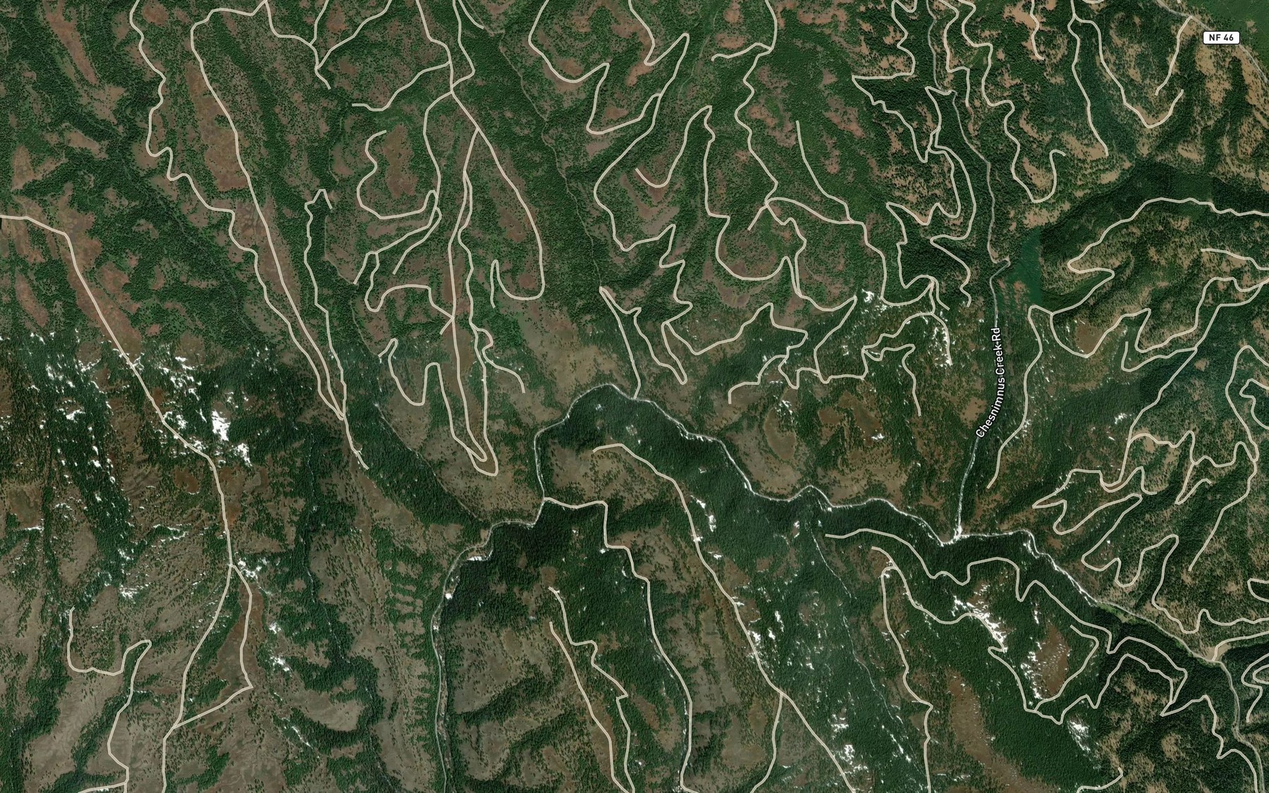 Satellite map of the Poison Creek